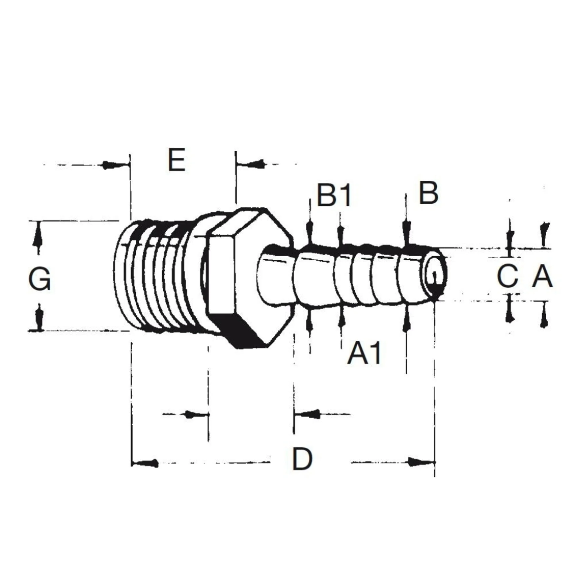 Einschraubtülle gerade 3/8", SB-verpackt