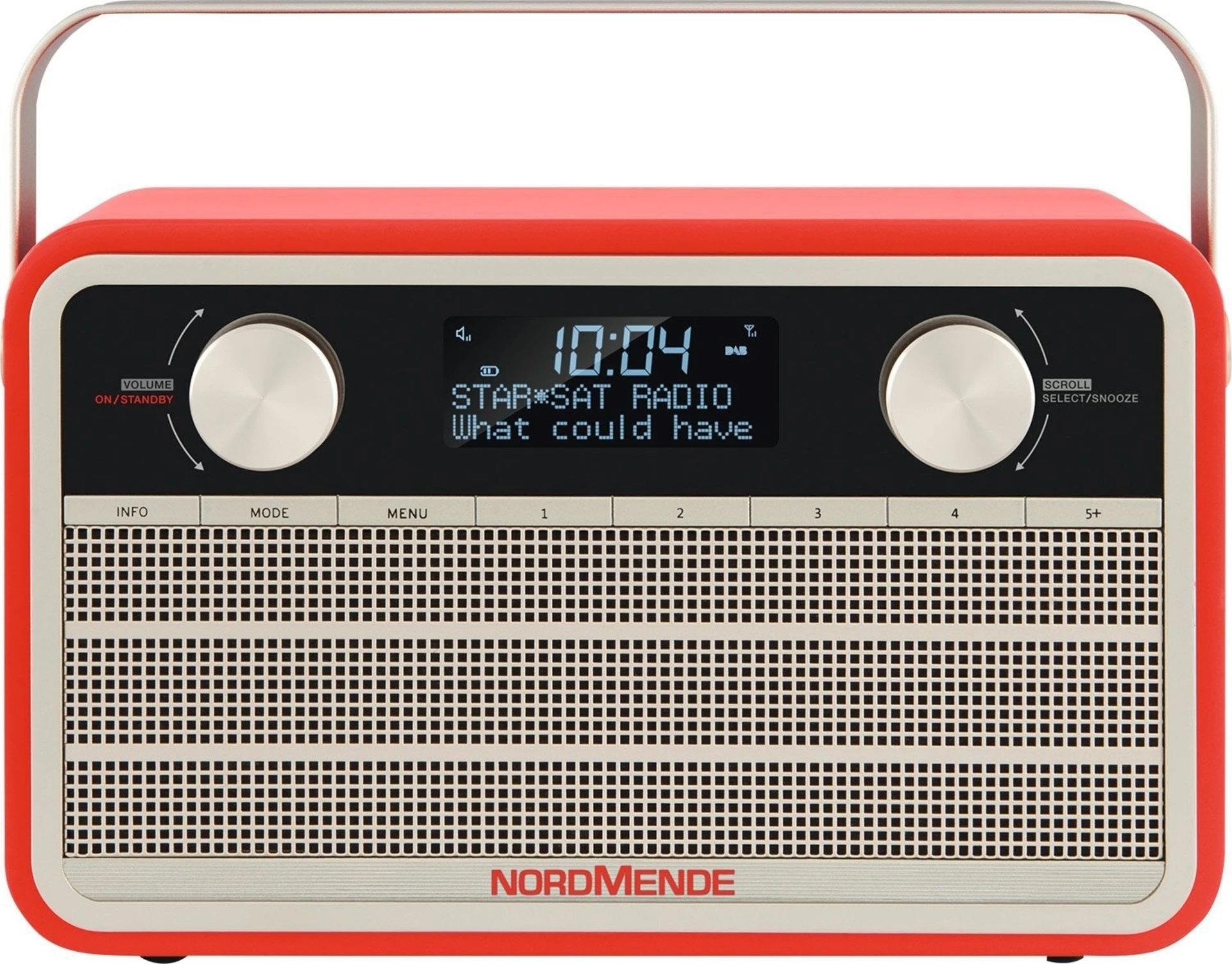 TechniSat Nordmende DAB+ Transita 120 Digitalradio im Retrolook mit 24-Stunden-Akku Rot