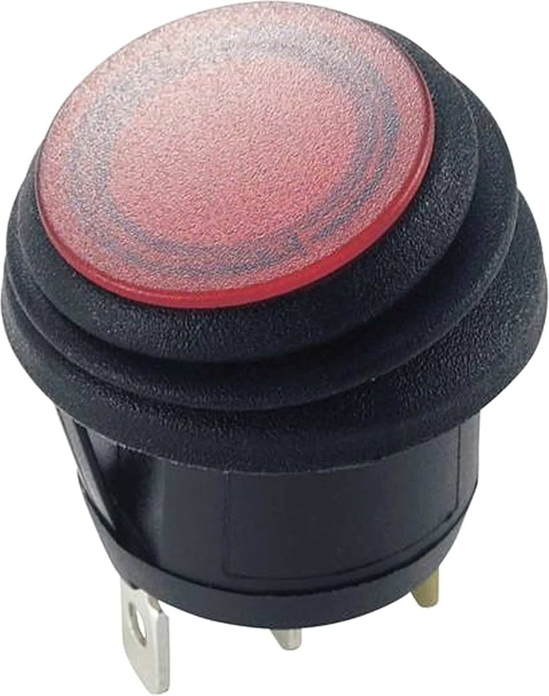 Interrupteur rond avec LED rouge marche/arrêt 12/24 V