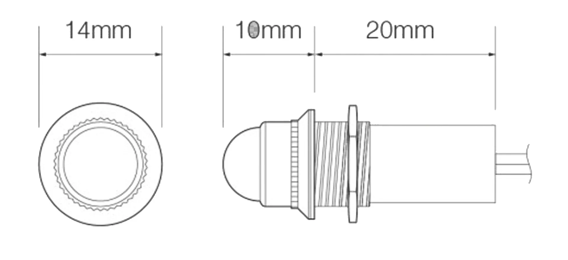 Lampe témoin LED blanche 12 V
