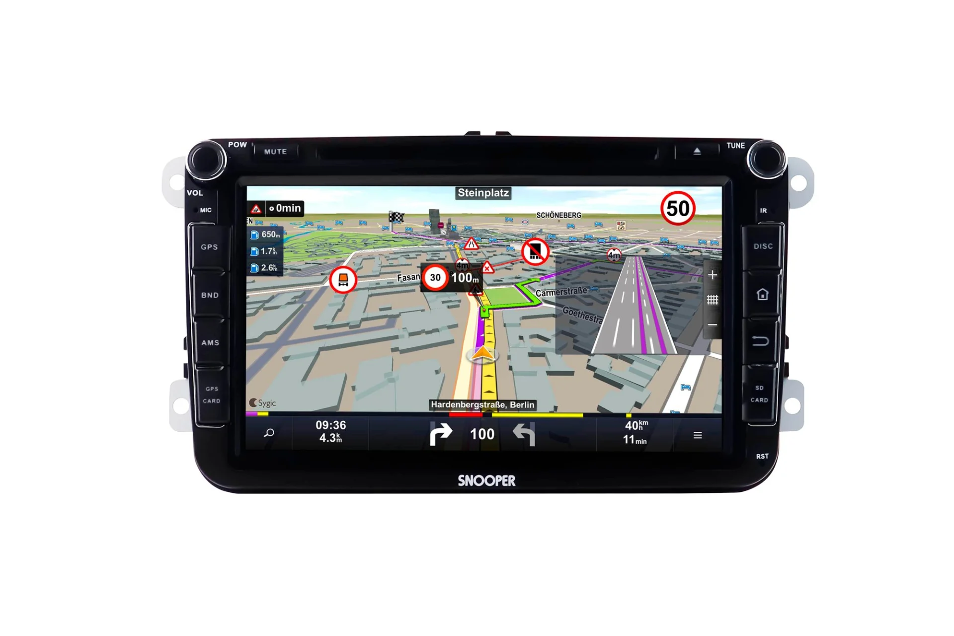 Snooper SMH Multimedia-Navigation 8 Zoll DAB+ Festeinbaugerät