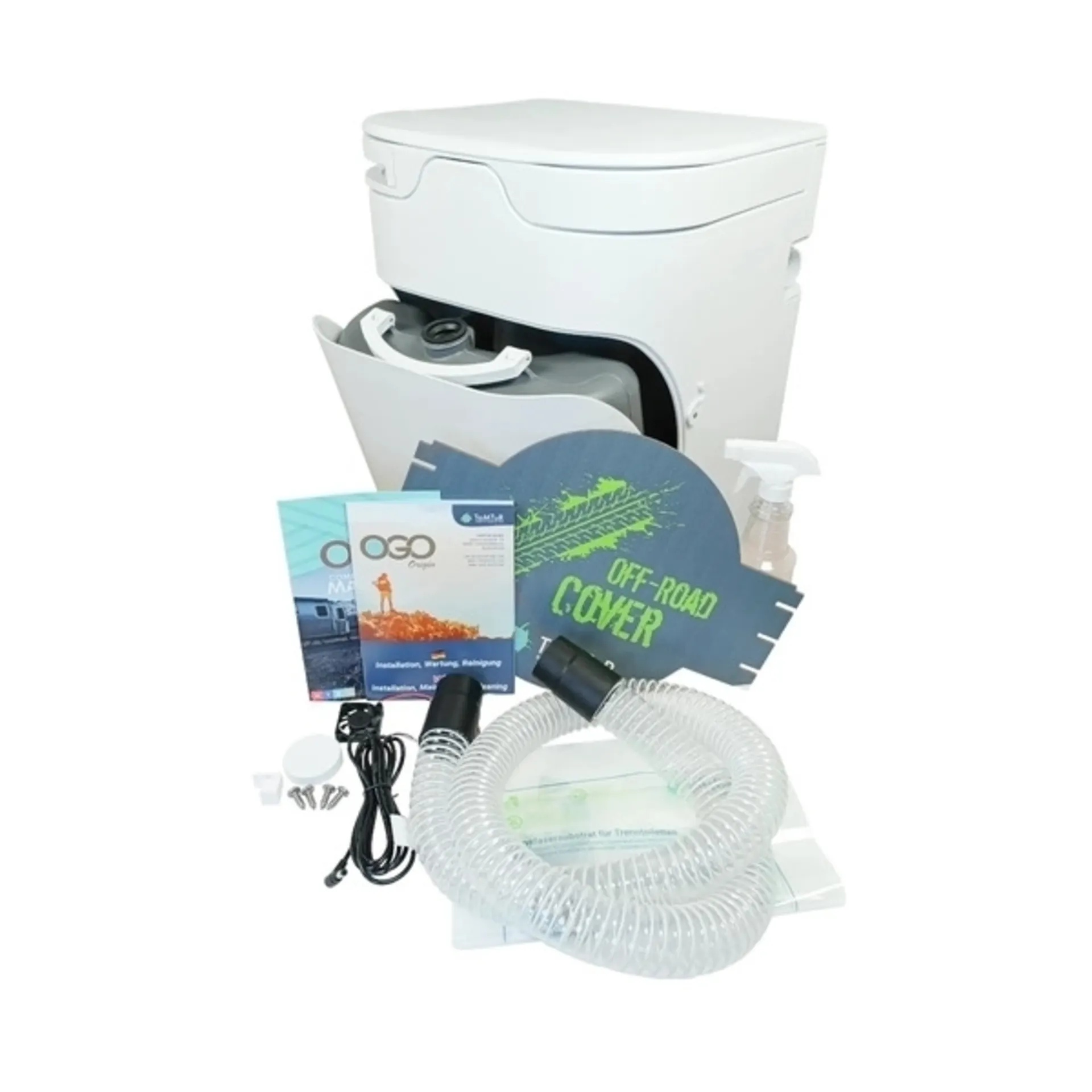 Toilettes à compost compactes avec agitateur électrique - Blanc - Version 4 Toilettes à compost compactes avec agitateur électrique - Blanc - Version 4