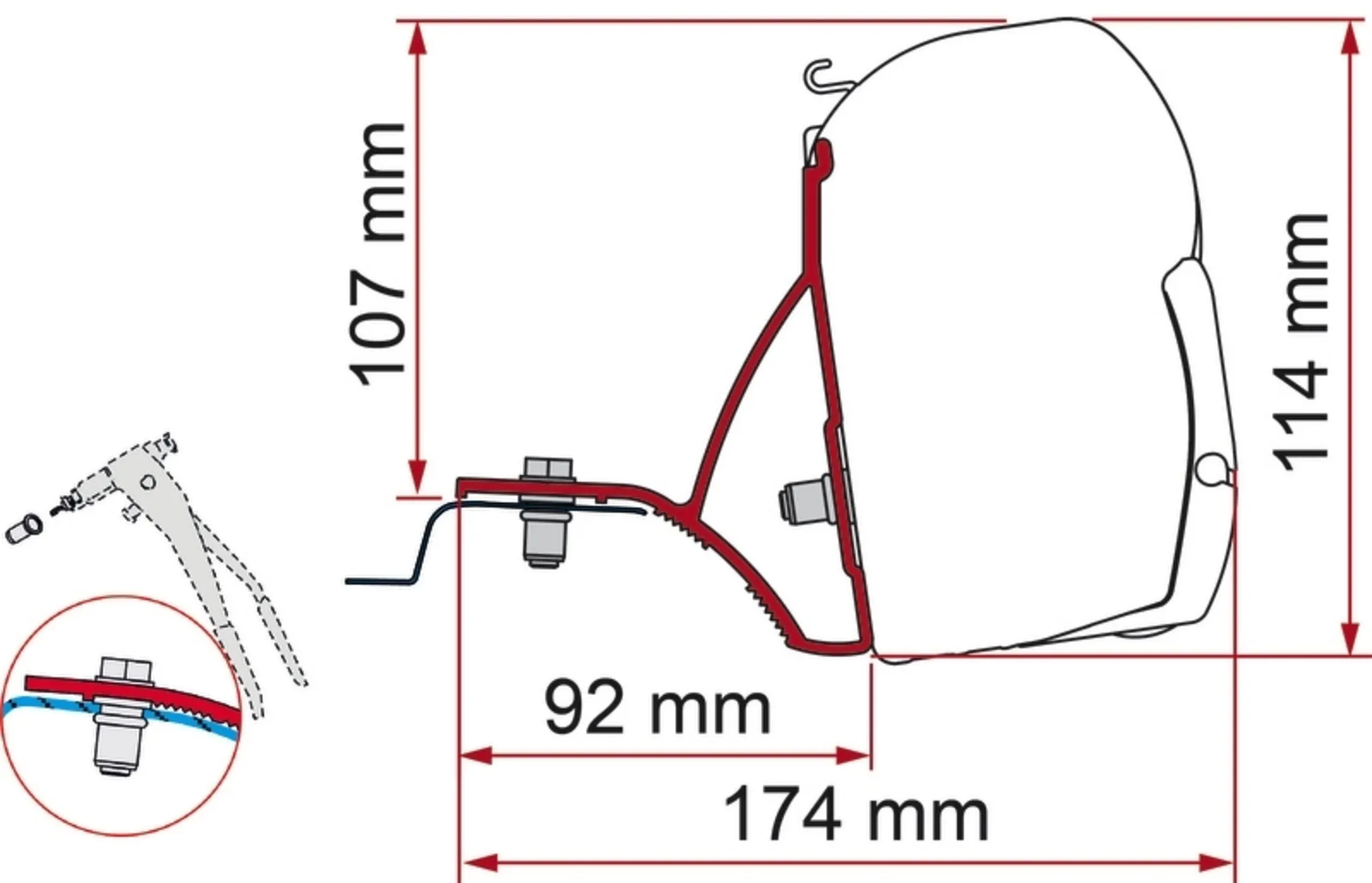 Adapter Fiamma F45s - Renault Trafic, Opel Vivaro, Nissan NV300, Fiat Talento ab 2015
