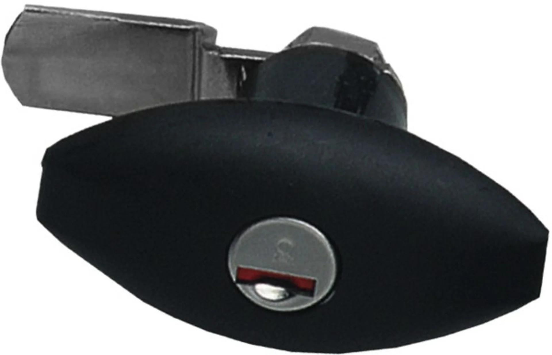 Kofferklappenschloss Ellipse schwarz für Wandstärken bis 32 mm ohne Zylinder und Schlüssel