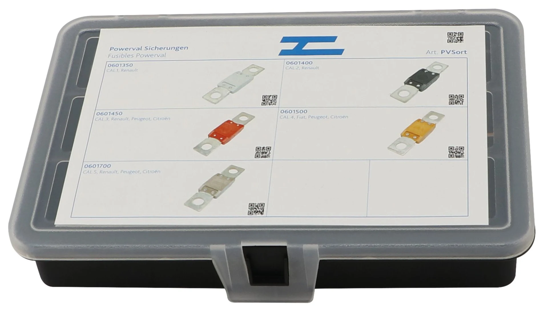 Sicherungs-Sortiment Powerval Inhalt: je 2 x 0601350, 0601400, 0601450, 0601500, 0601700