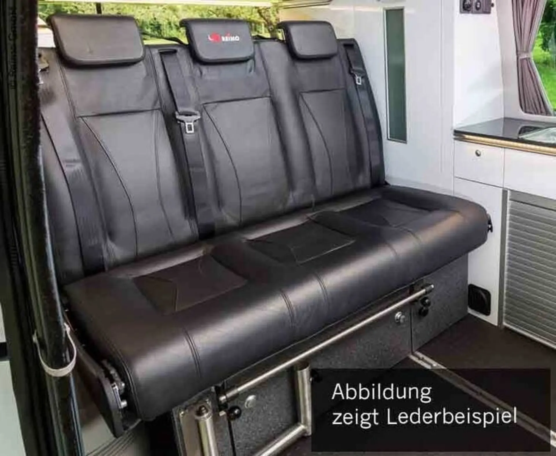 Schlafsitzbank VW T6 CityVan V3000 Gr.14 3-sitzig, Polster Leder 2 fbg. Rechts.