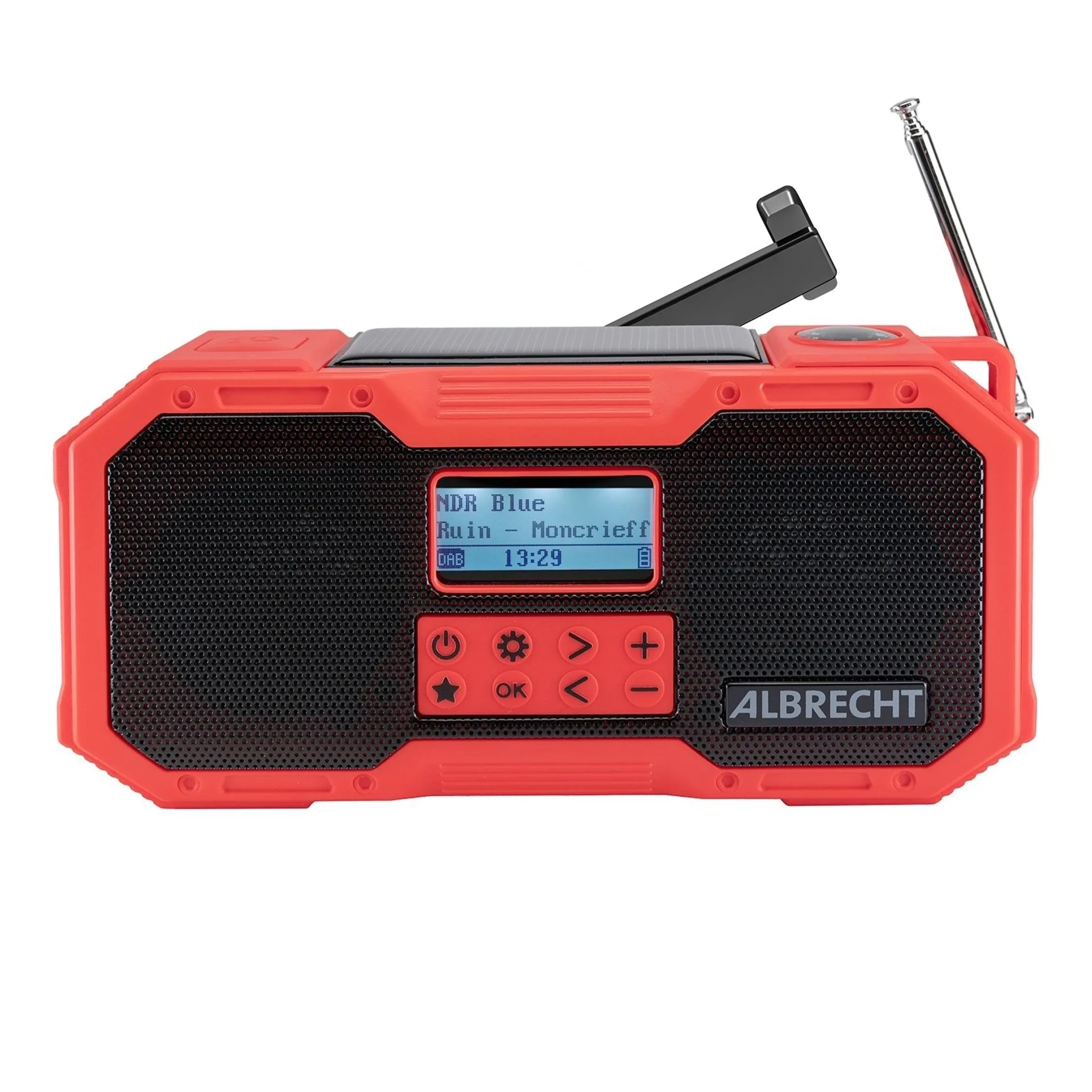 Albrecht DR 112 Radio à manivelle d'extérieur avec DAB Plus / module solaire / Bluetooth / fonction powerbank 4 Ah