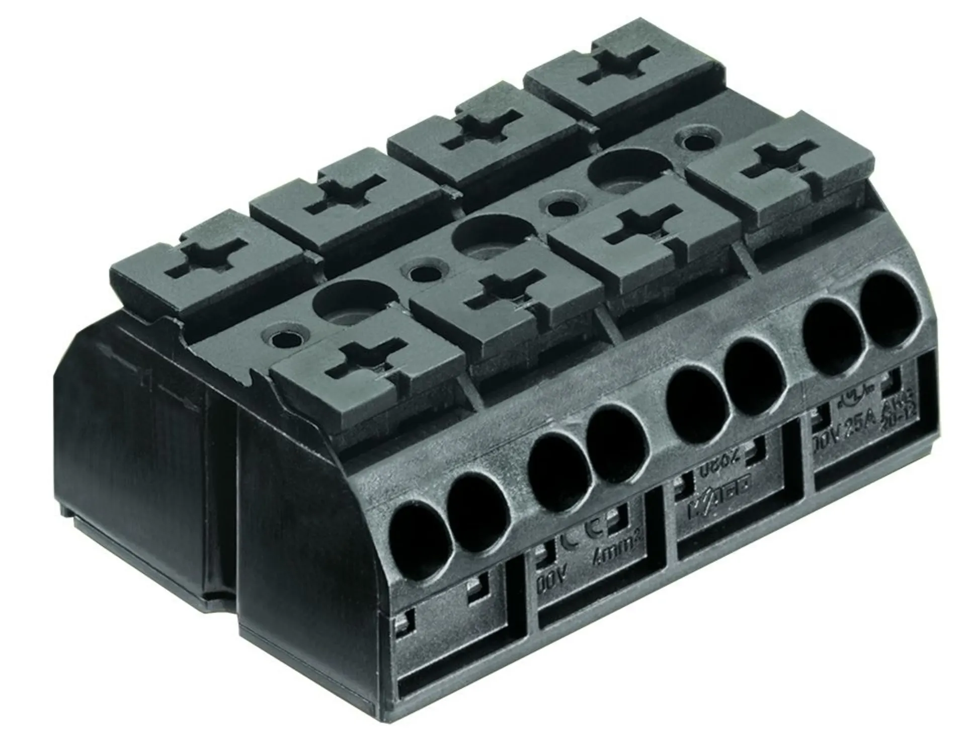 Verbindungsklemme 4-pol. schwarz / 0.5-4mm2 / max. 32A