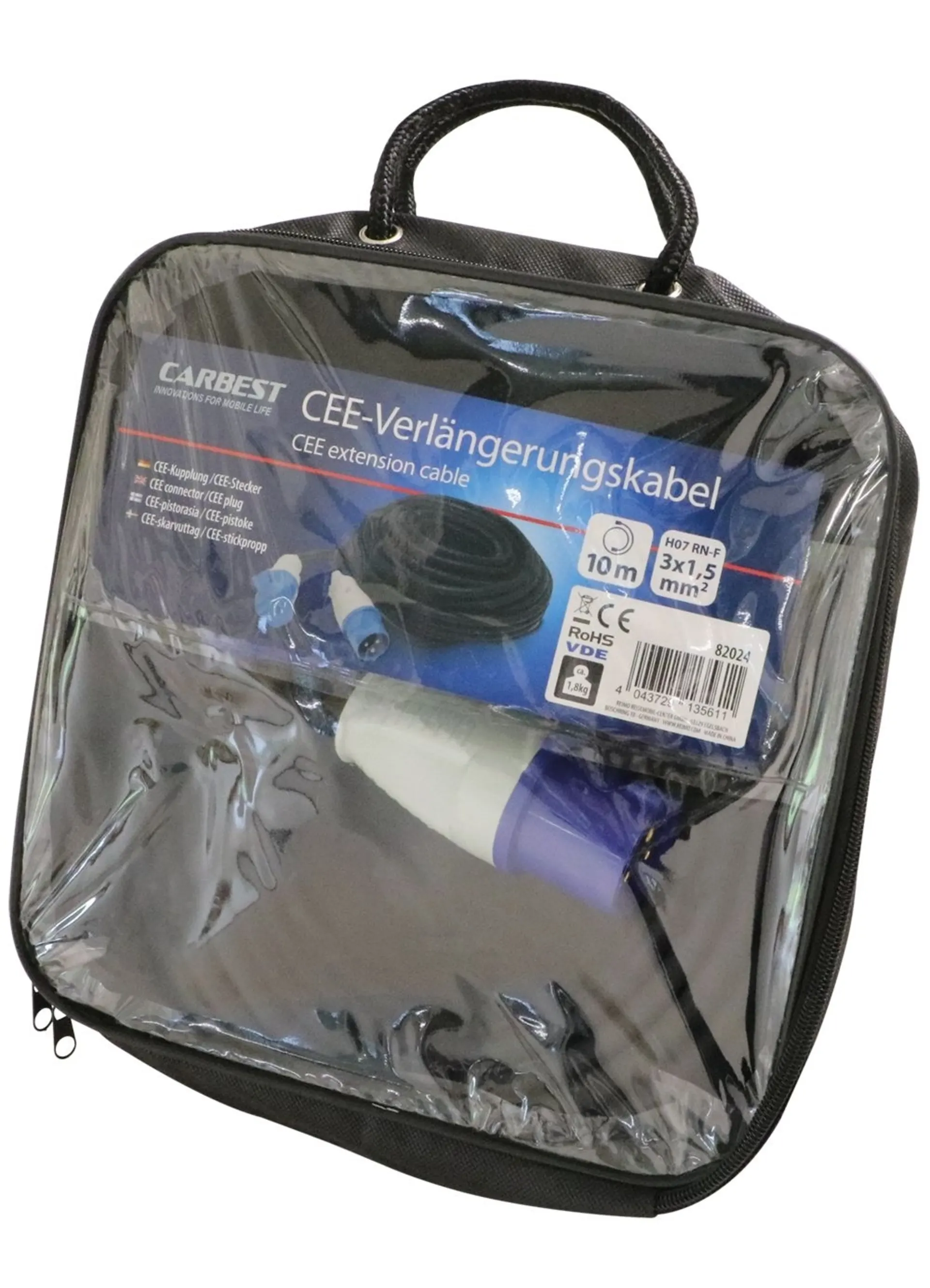 CEE-Verlängerungskabel 16/3 230 VAC 10.0 m mit CEE-Stecker und Kupplung 16 A