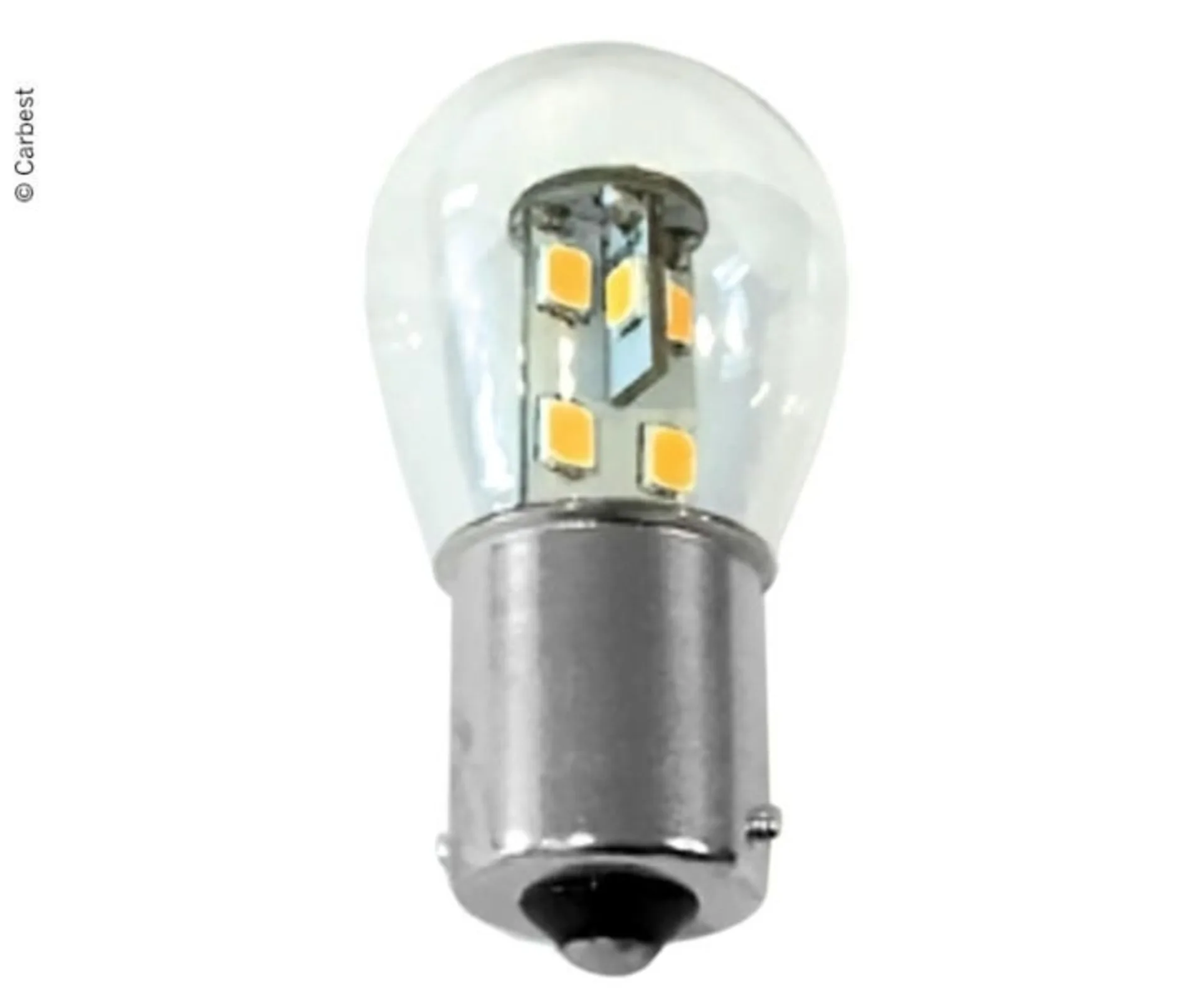 LED BA15S, 0,7W, 60 lumens, 16 SMD blanc chaud