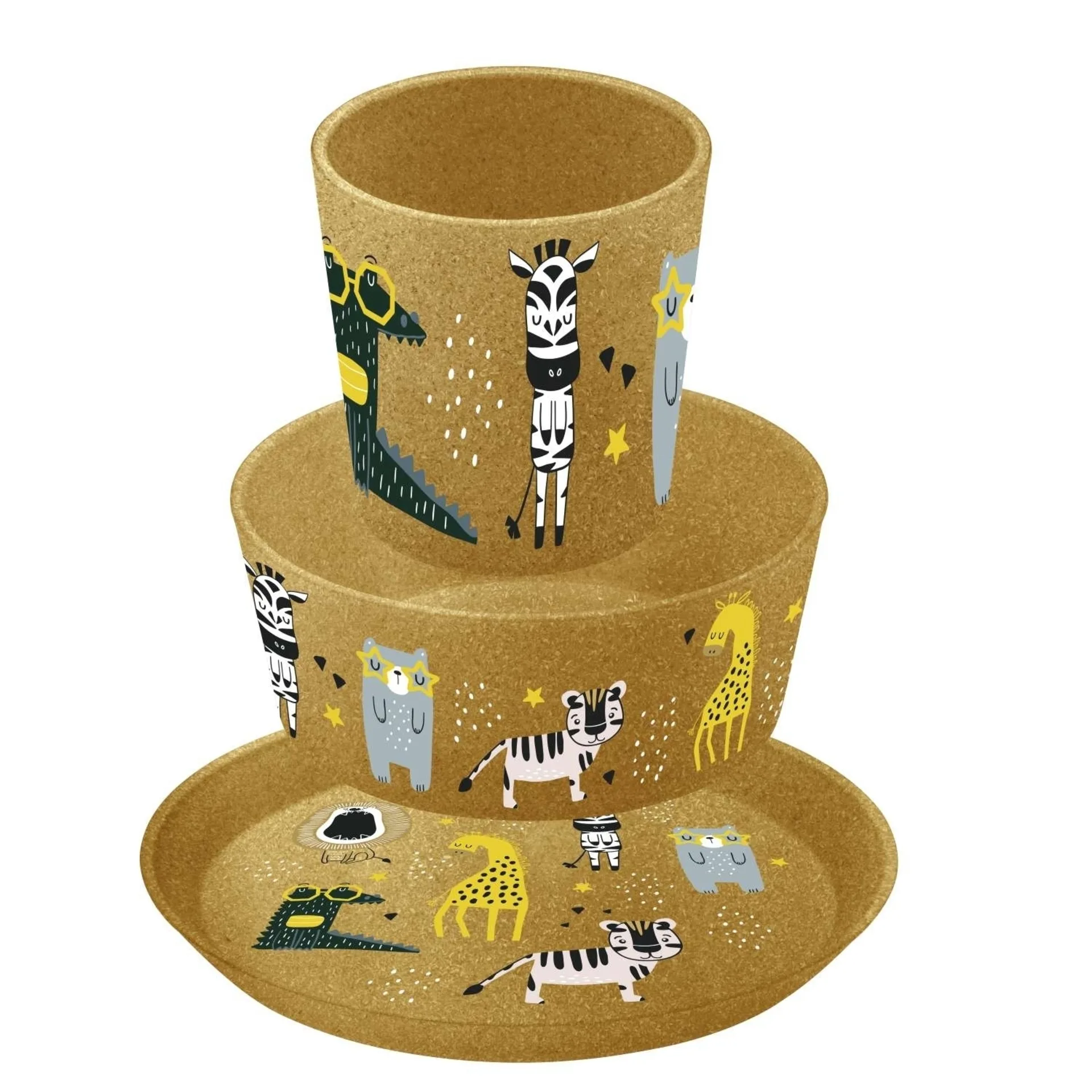 Koziol Organic Kids Kindergeschirr-Set 3-tlg. nature wood
