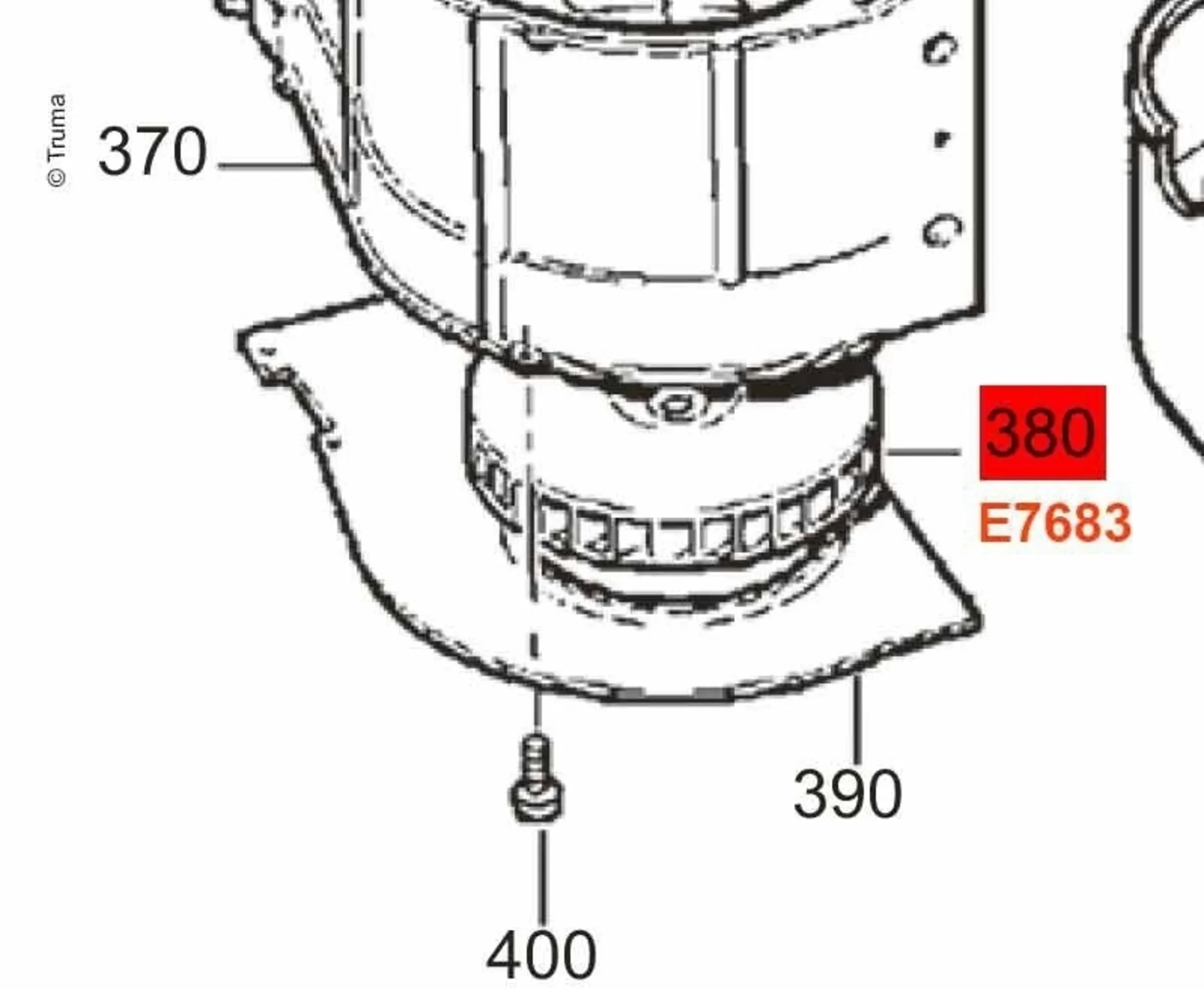 Ventilatorrad für Verbrennungsluft