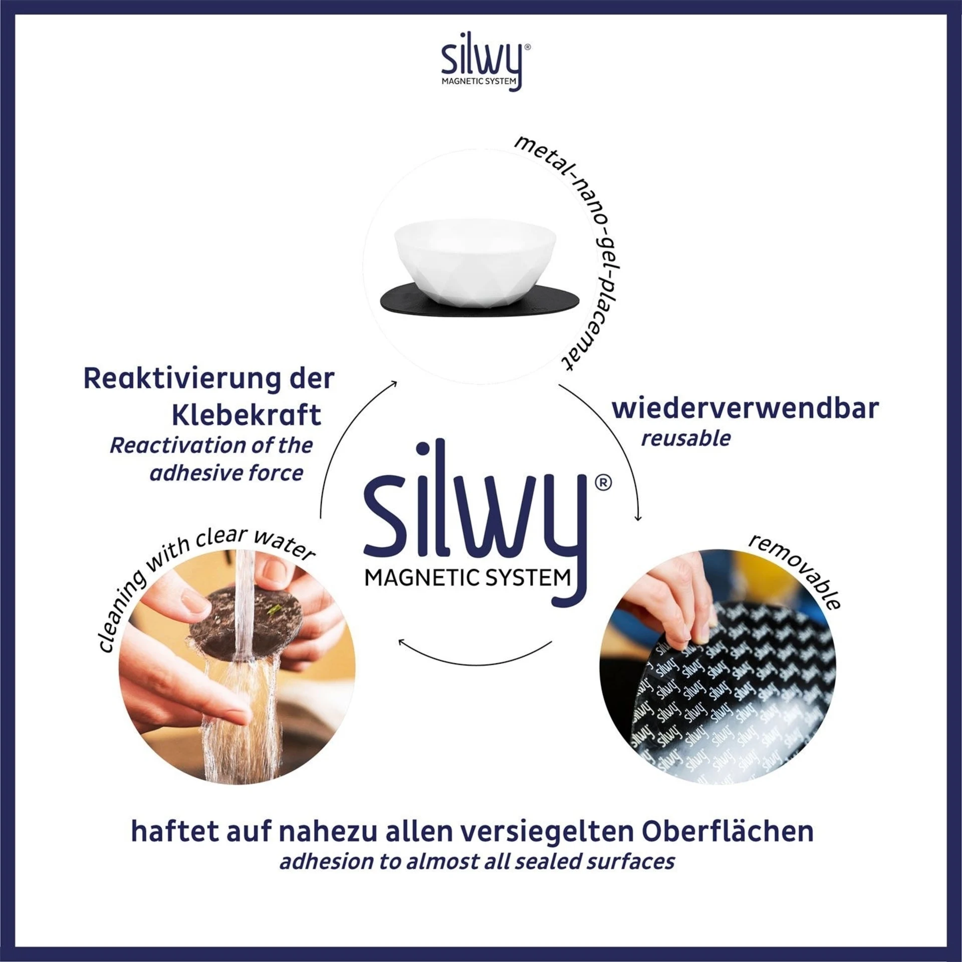 silwy® Magnet-Bowl Schüssel Set 6 Stück Weiß