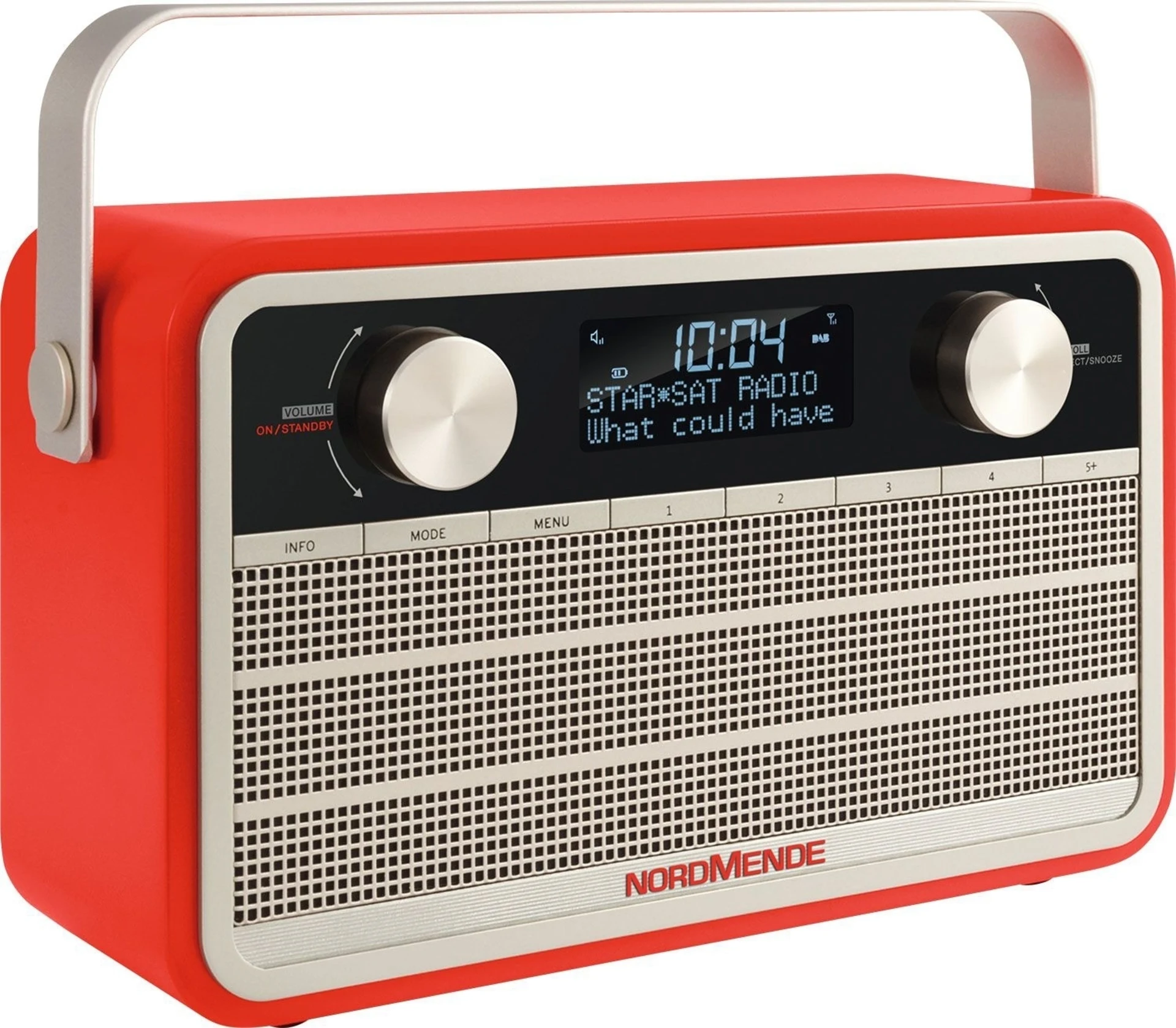 TechniSat Nordmende DAB+ Transita 120 Digitalradio im Retrolook mit 24-Stunden-Akku Rot