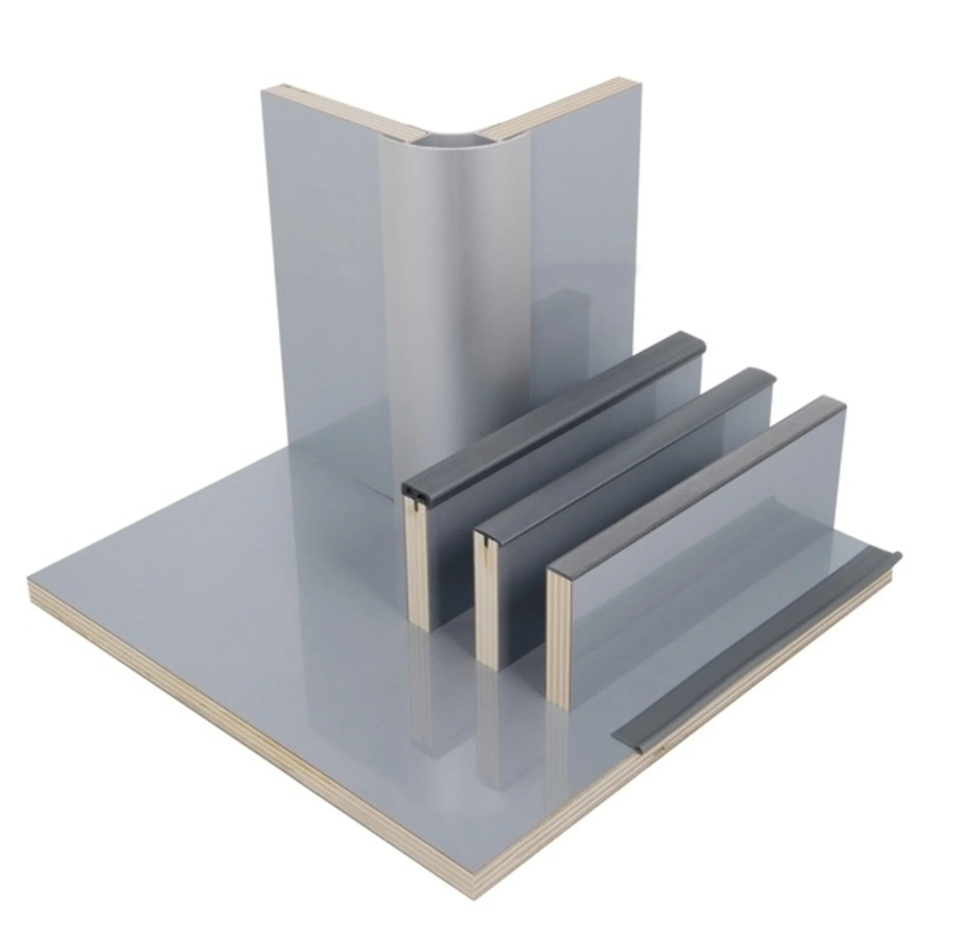 Argent brillant Panneau de meuble en stratifié HPL - 1/4 de panneau Argent brillant Panneau de meuble en stratifié HPL - 1/4 de panneau