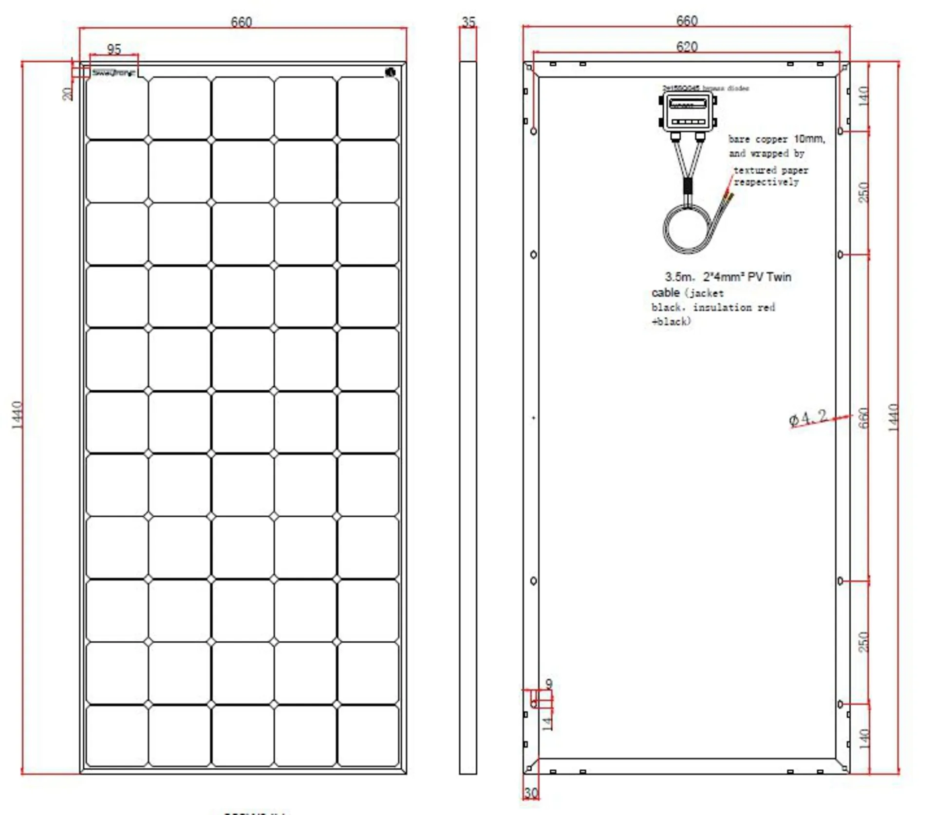 Solarpanel starr 200Watt High Performance