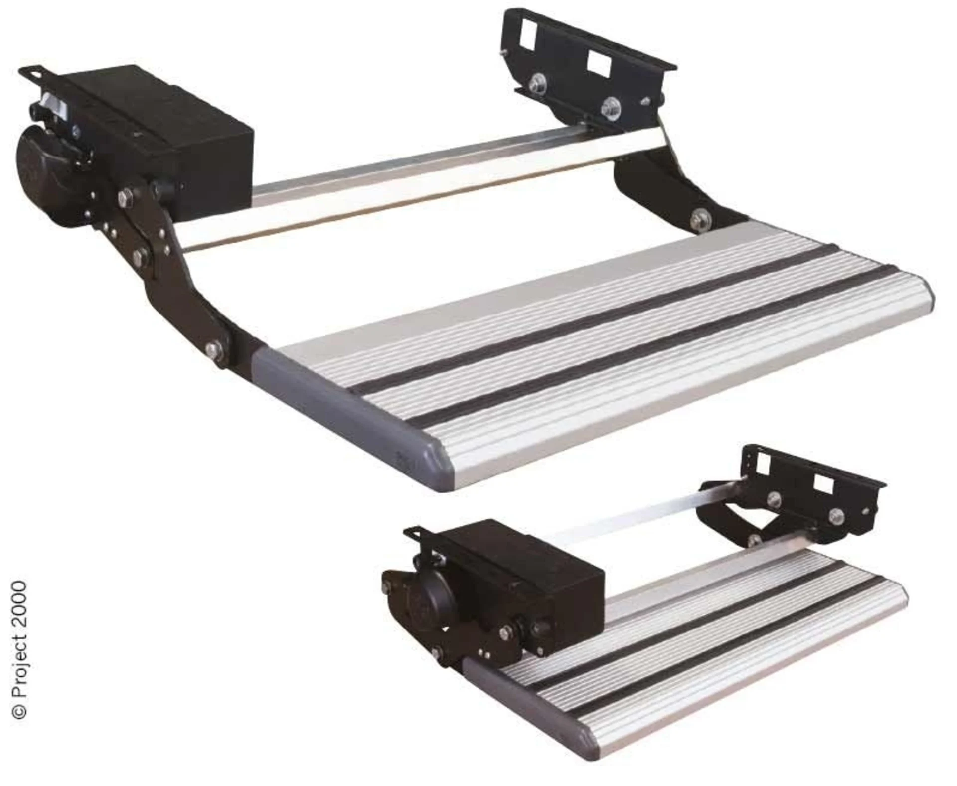 Elektrische Trittstufe Serie S für Reisemobile mit niedrigem Chassis (550 mm, 12 V) aus Aluminium