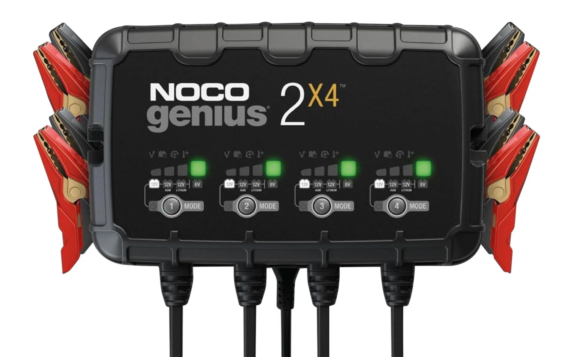 NOCO - Chargeur de batterie 4 x 2 A / 6-12 V 145 x 239 x 58 mm, convient aussi aux batteries au lithium