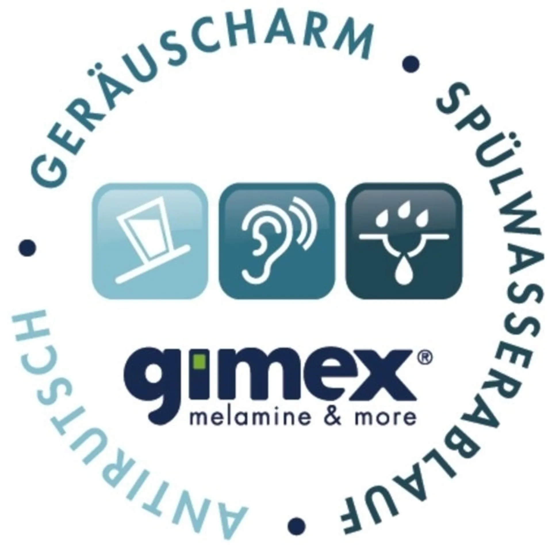 Melamin Geschirr-Set GRANIT, 16-tlg., antirutsch