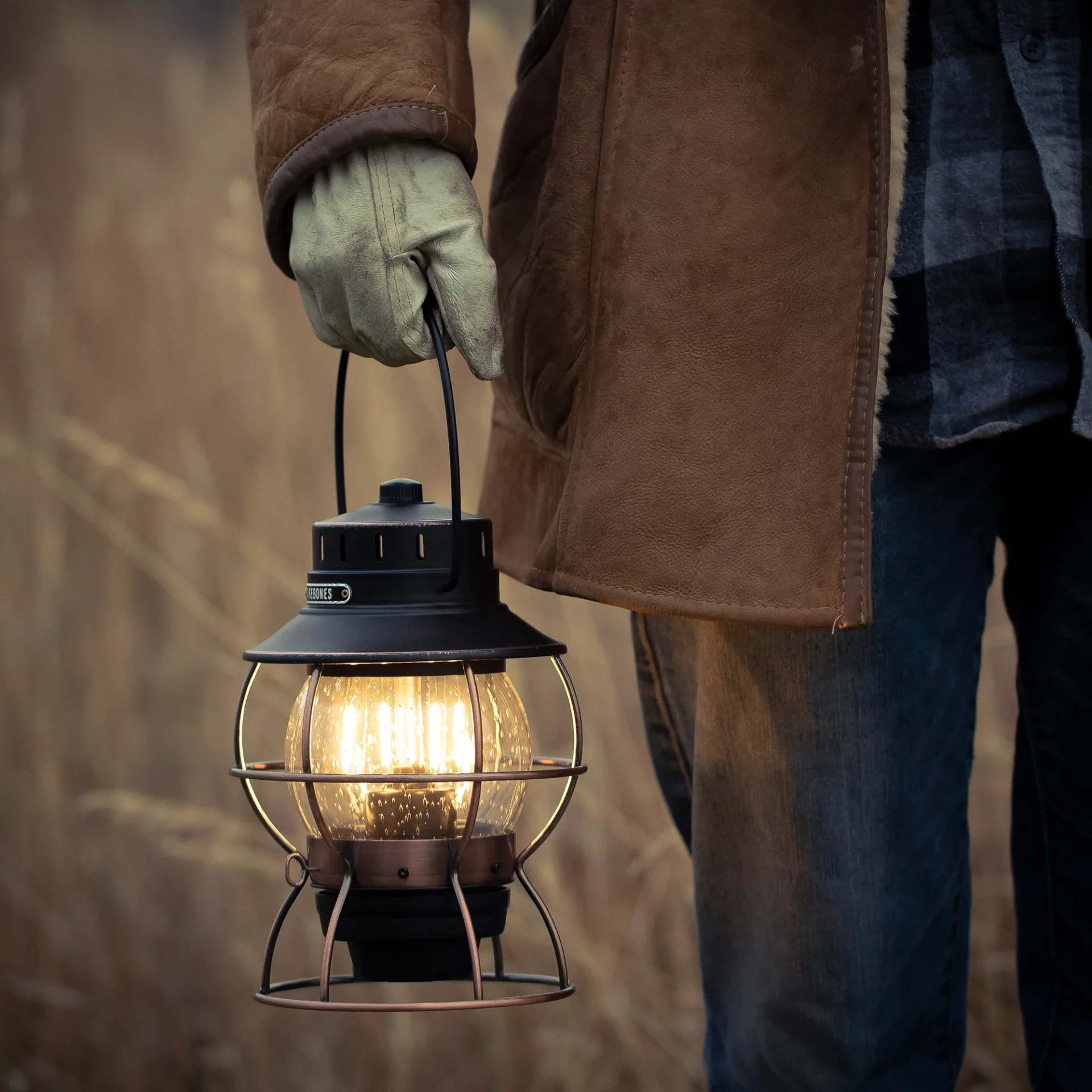 Barebones Railroad Lantern antique bronze