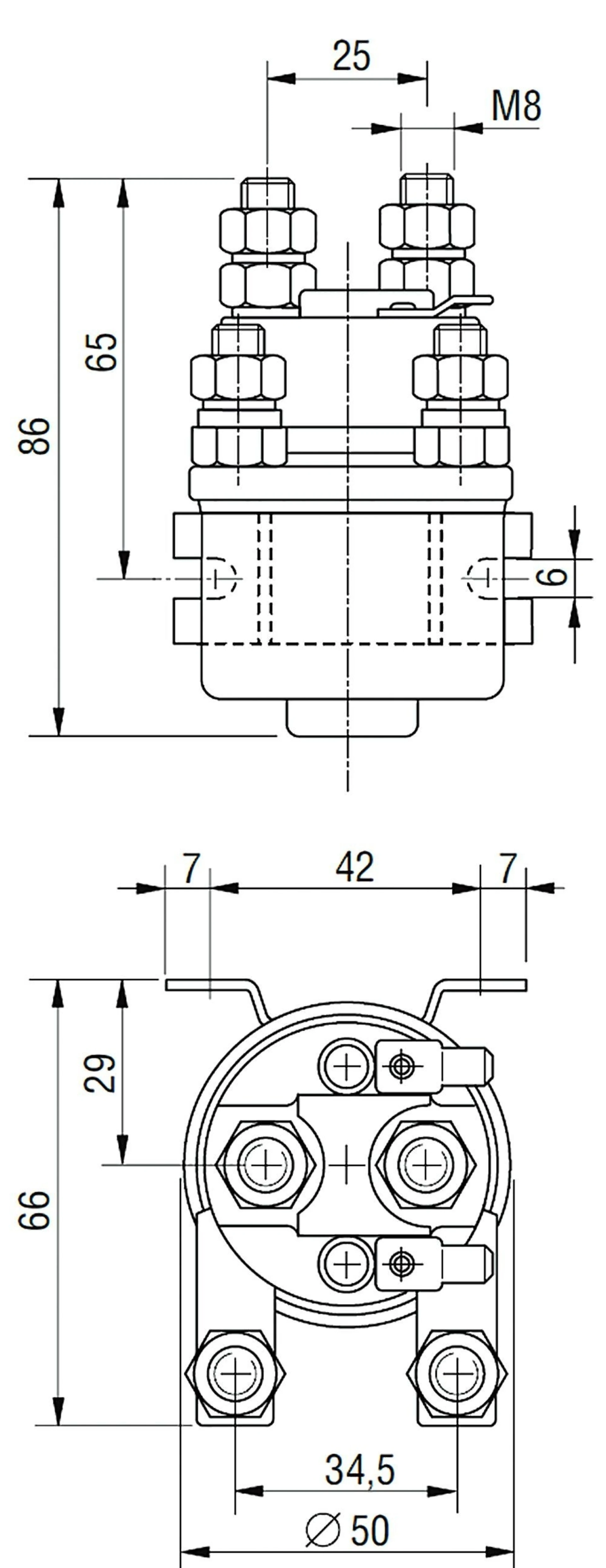 Gleichstromrelais Wechsler 12V 120/80A 12V 120/80 Amp.