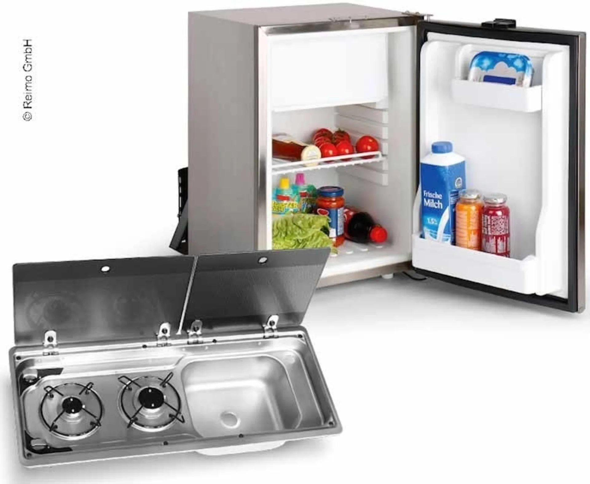 Campingbus-Ausbauset mit Kocher-Spülen-Kombination und Einbaukühlschrank - Kombi-Set für den Vanausbau