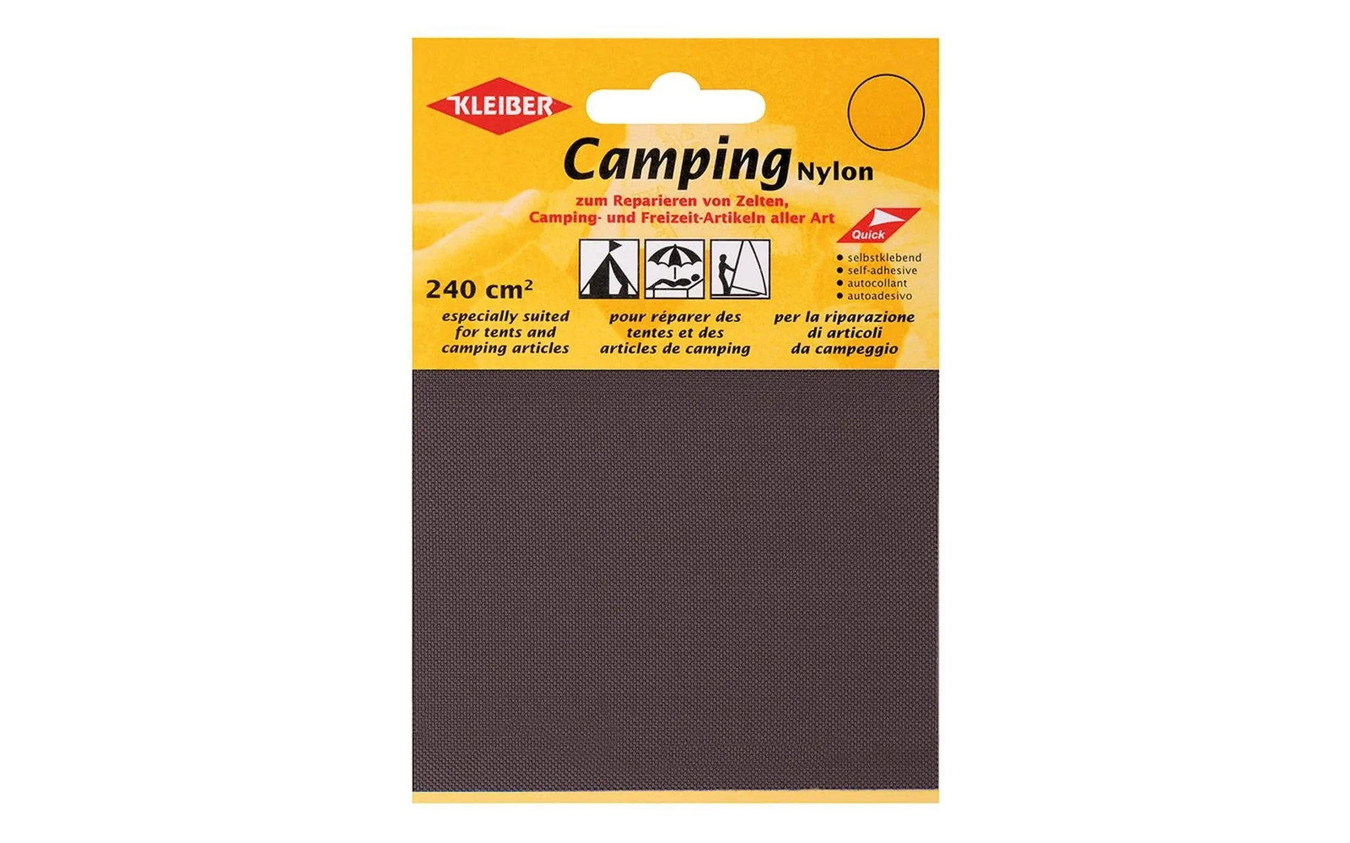 Kleiber Camping Patchs de réparation en nylon marron foncé