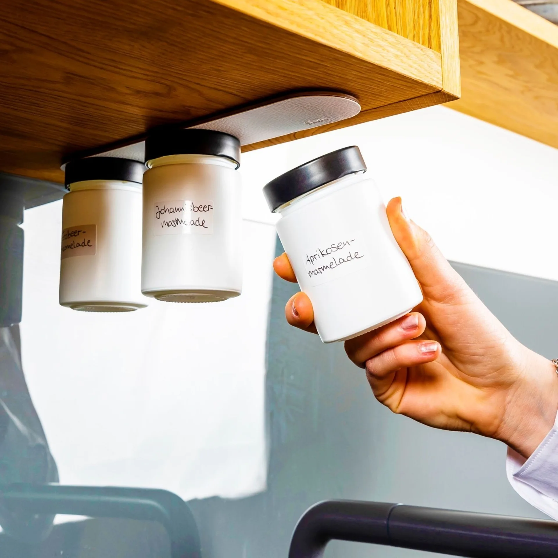 silwy® Magnet-Feinkostgläser ALL WHITE 192 ml inkl. Leiste WHITE