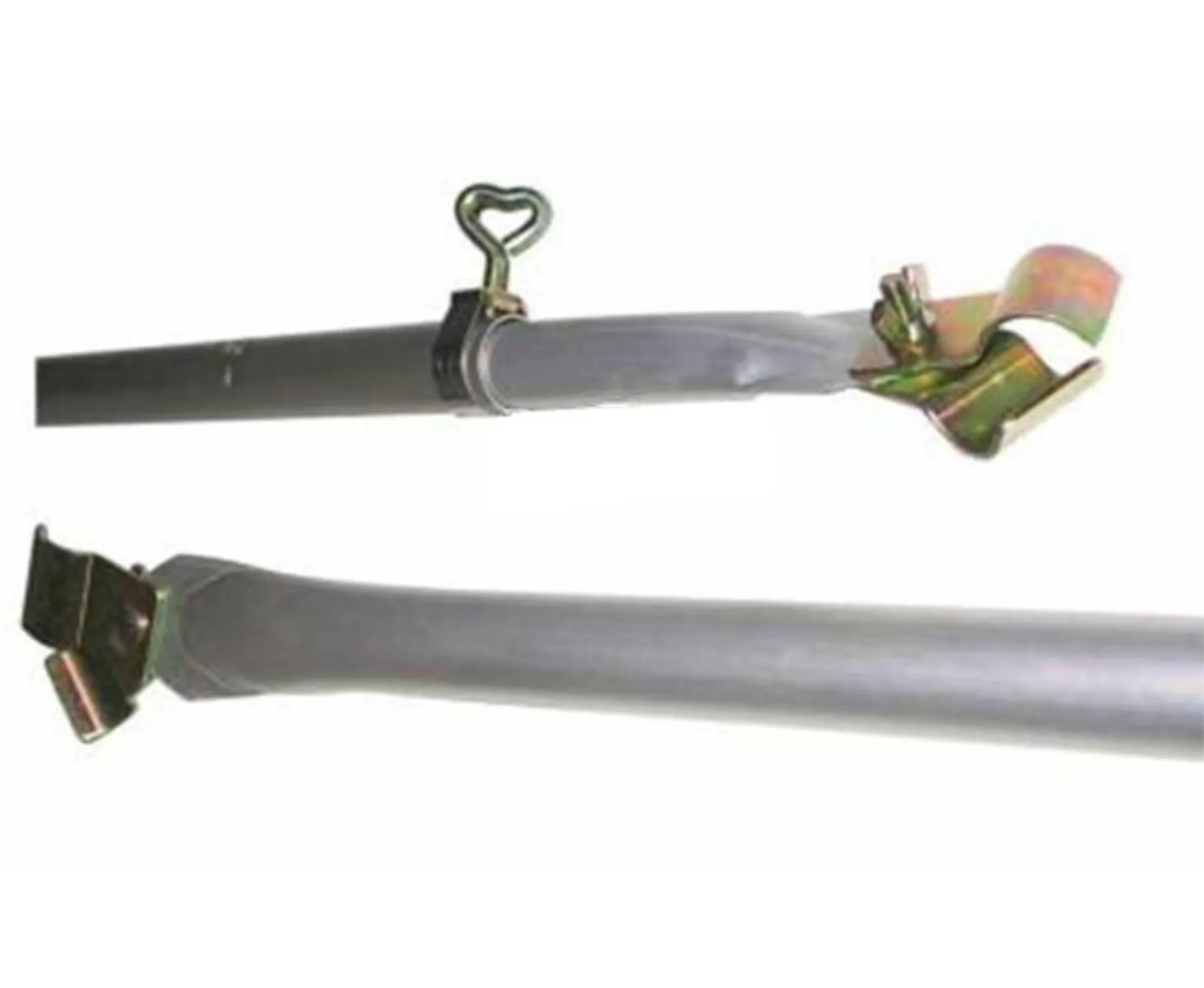 Stahl Spannstange für Dachauflagen, 120-200cm, 3-teilig mit beidseitigen Rohrschellen (22mm)