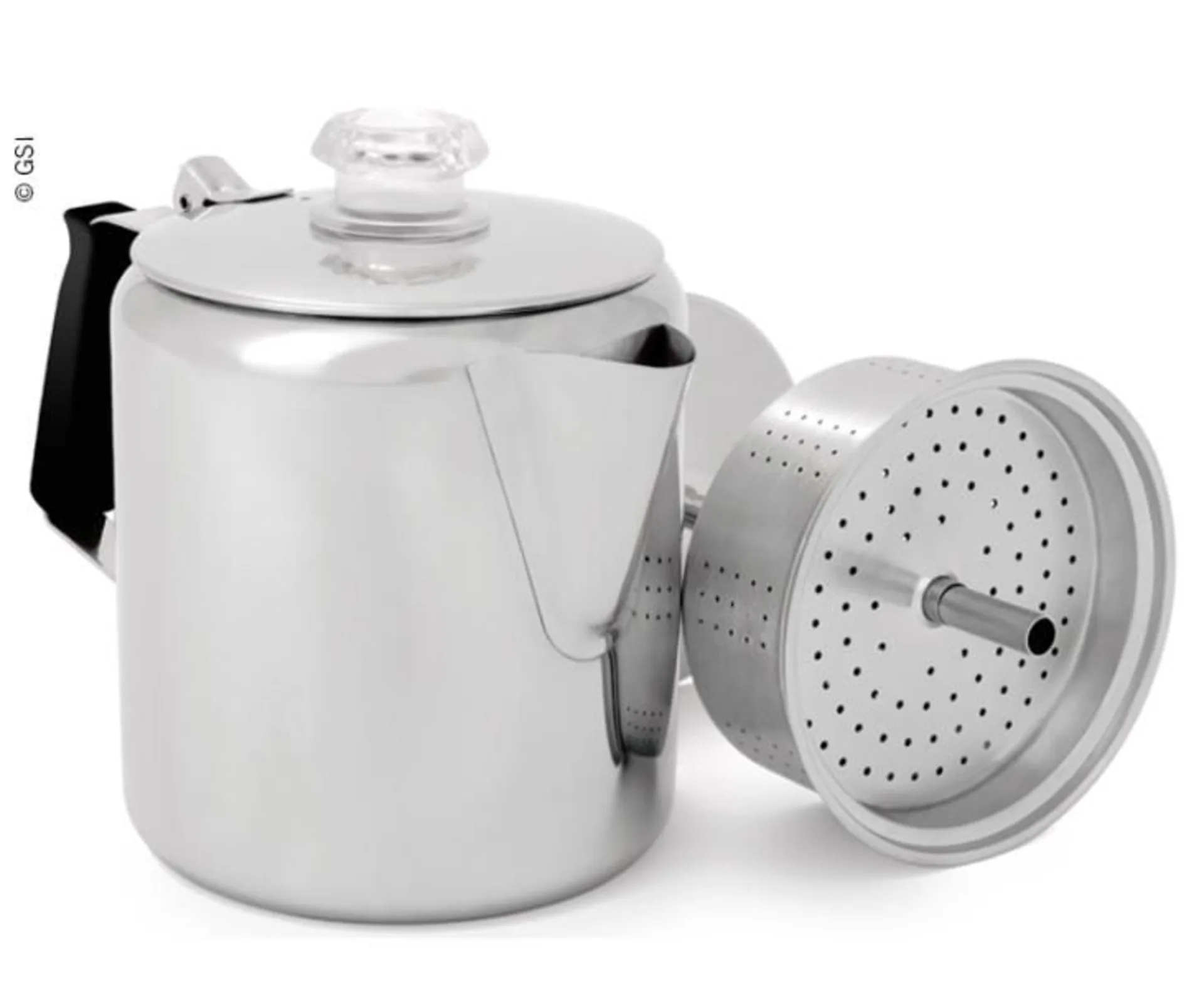 Percolateur, 0,9l, 6 tasses, acier inoxydable, poignée en silicone