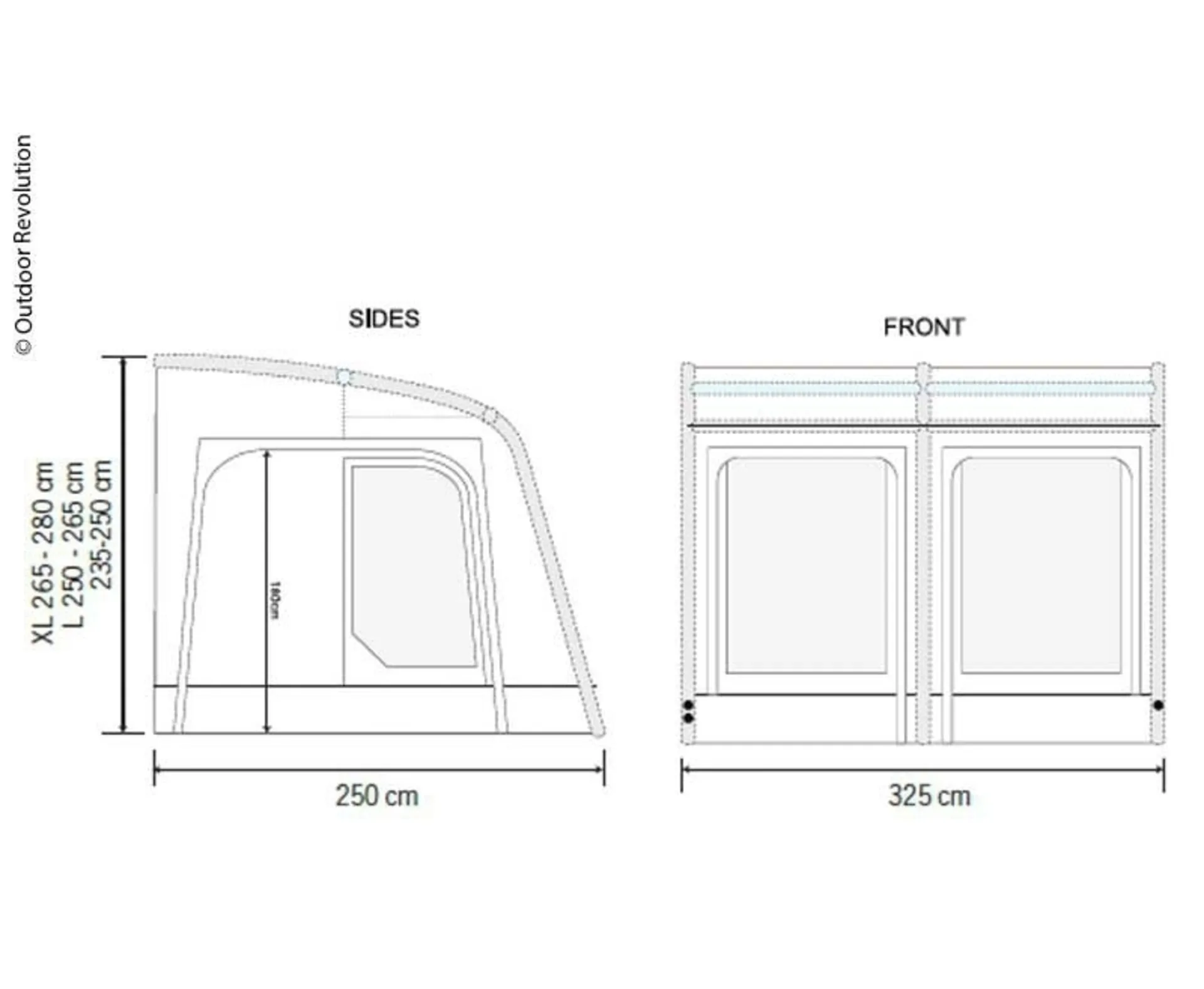 Outdoor Revolution Aufblasbares Caravan Teilzelt E-Sport Air 325 XL