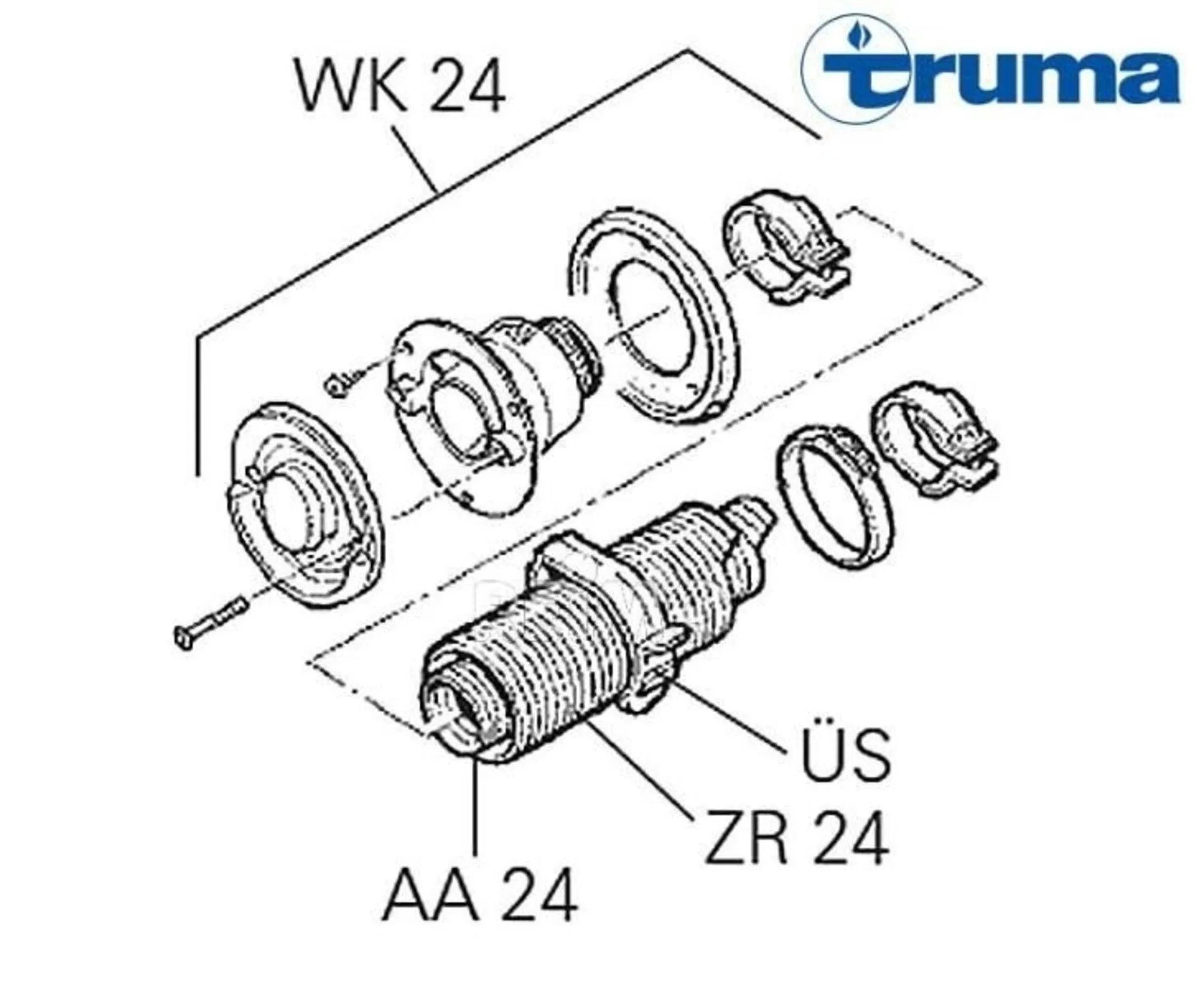 Tube d'alimentation ZR 24, 64 mm par mètre courant