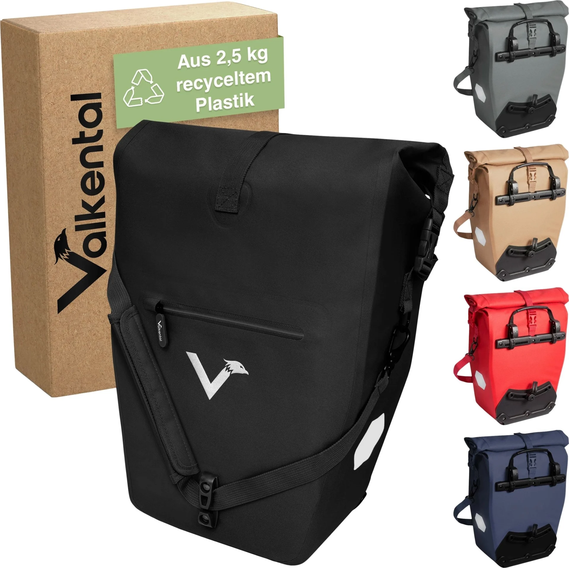 Sac de porte-bagages Valkental ValkOcean 28 litres, noir