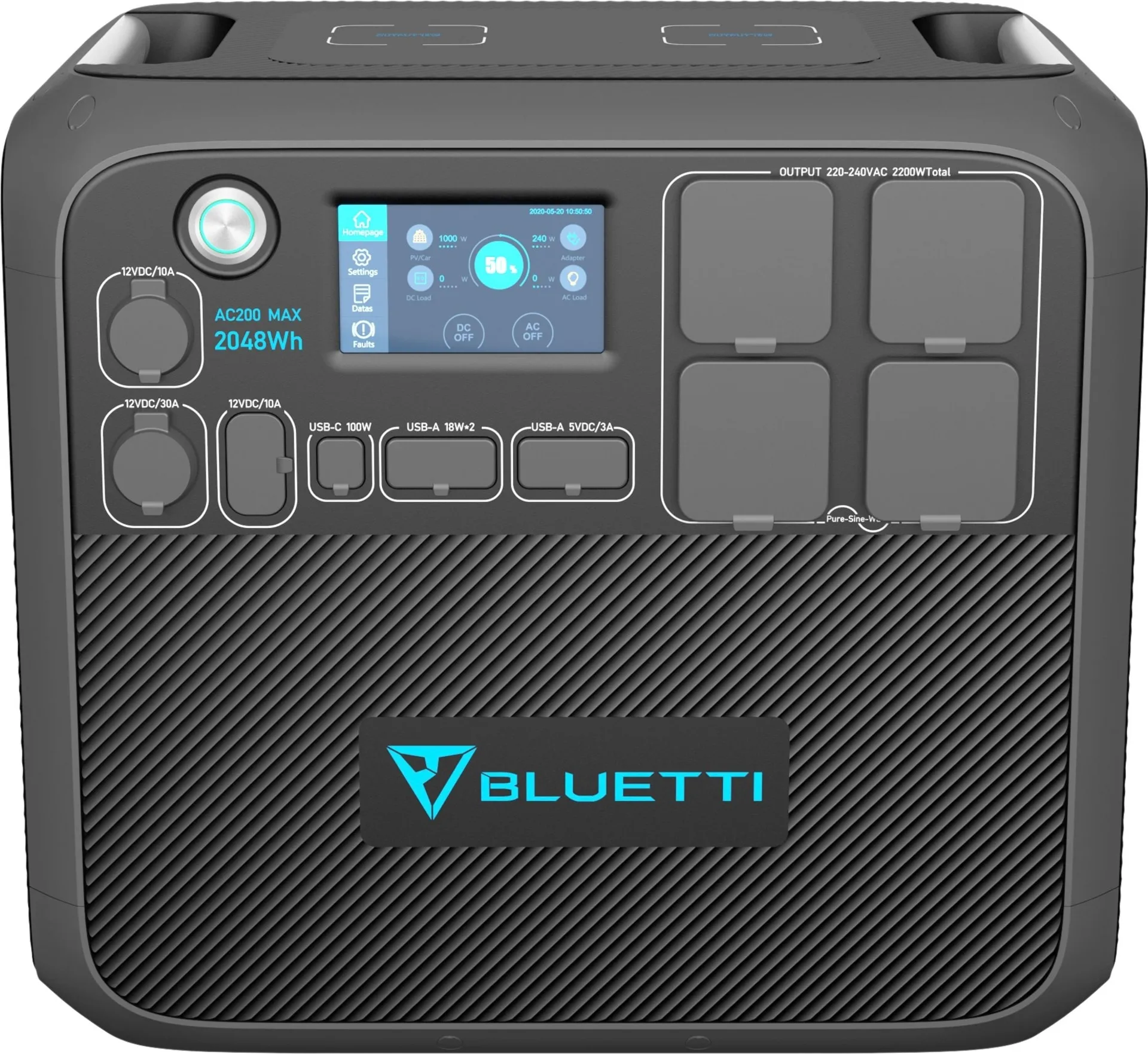 Station d'alimentation portable Bluetti AC200MAX - Gris - UE