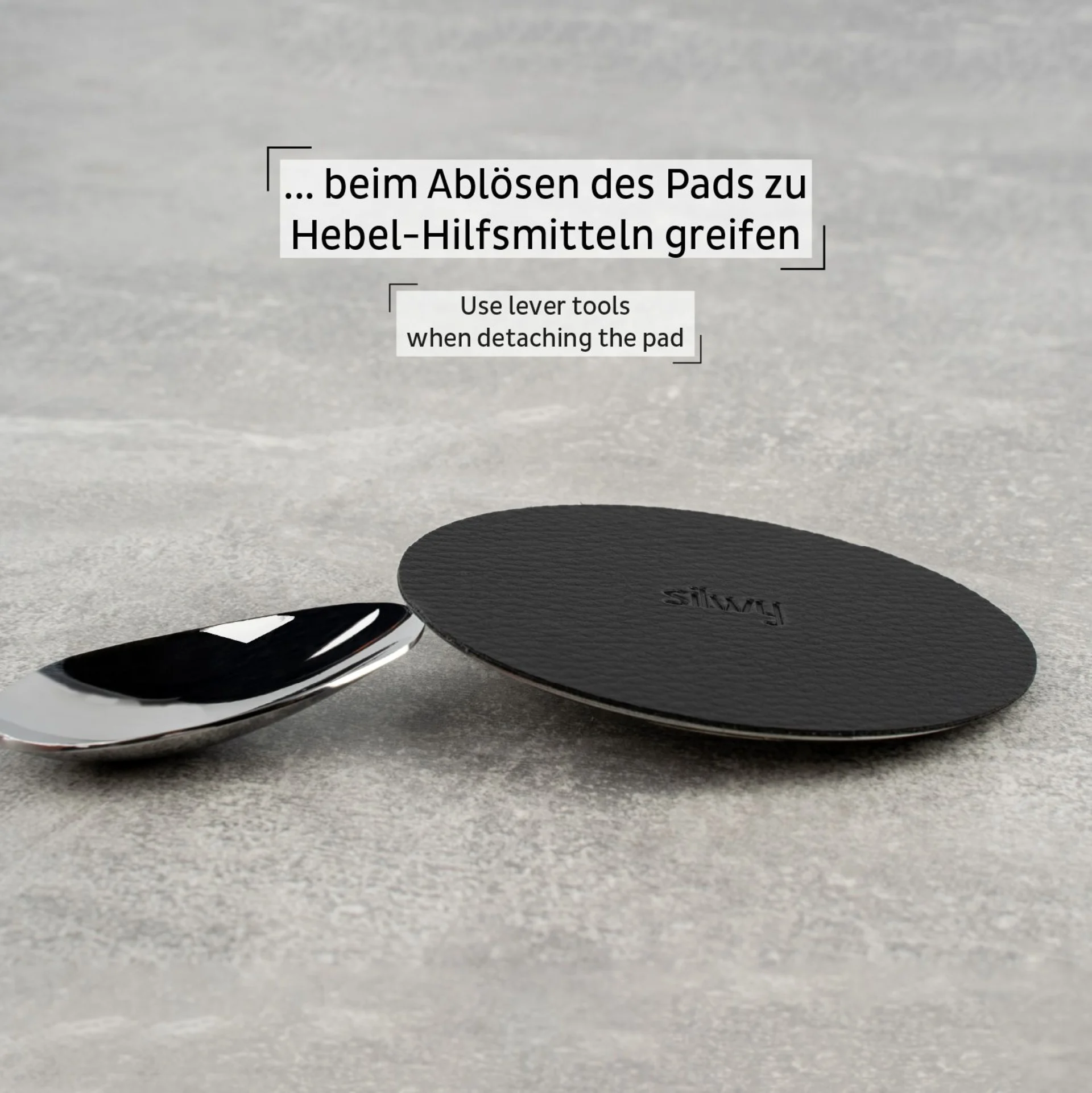 silwy® Magnet-Haken "SPOT" inkl. Metall-Nano-Gel-Pad BLACK