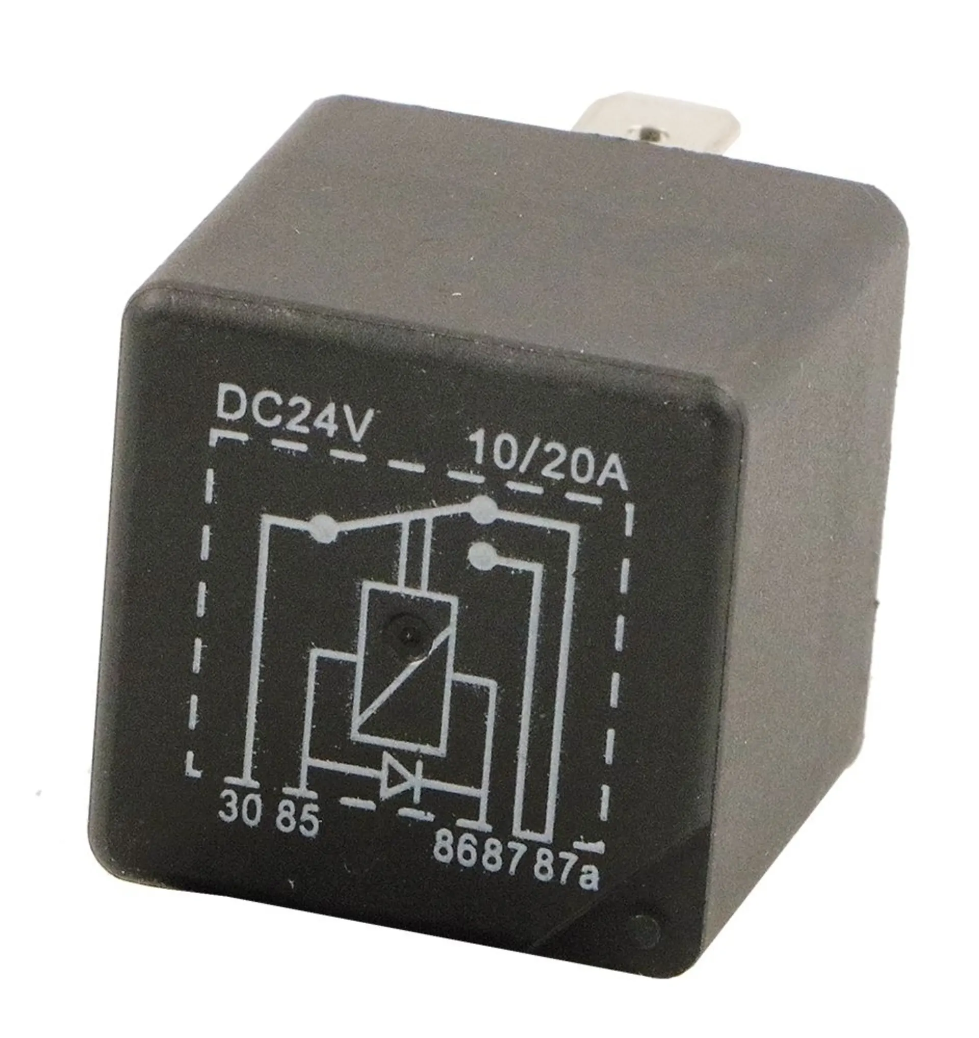 Mini-Relais Wechsler mit Diode 24V *wasserdicht*