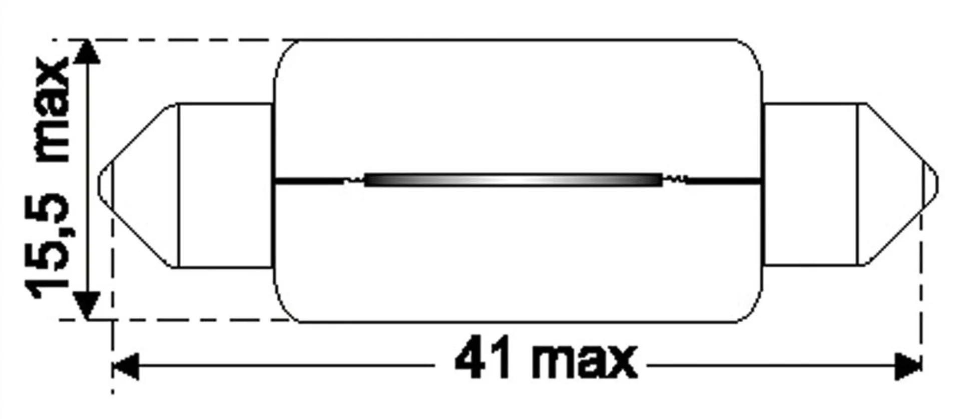 Jahn Soffittenglühlampe 12V 15W 15.5x41