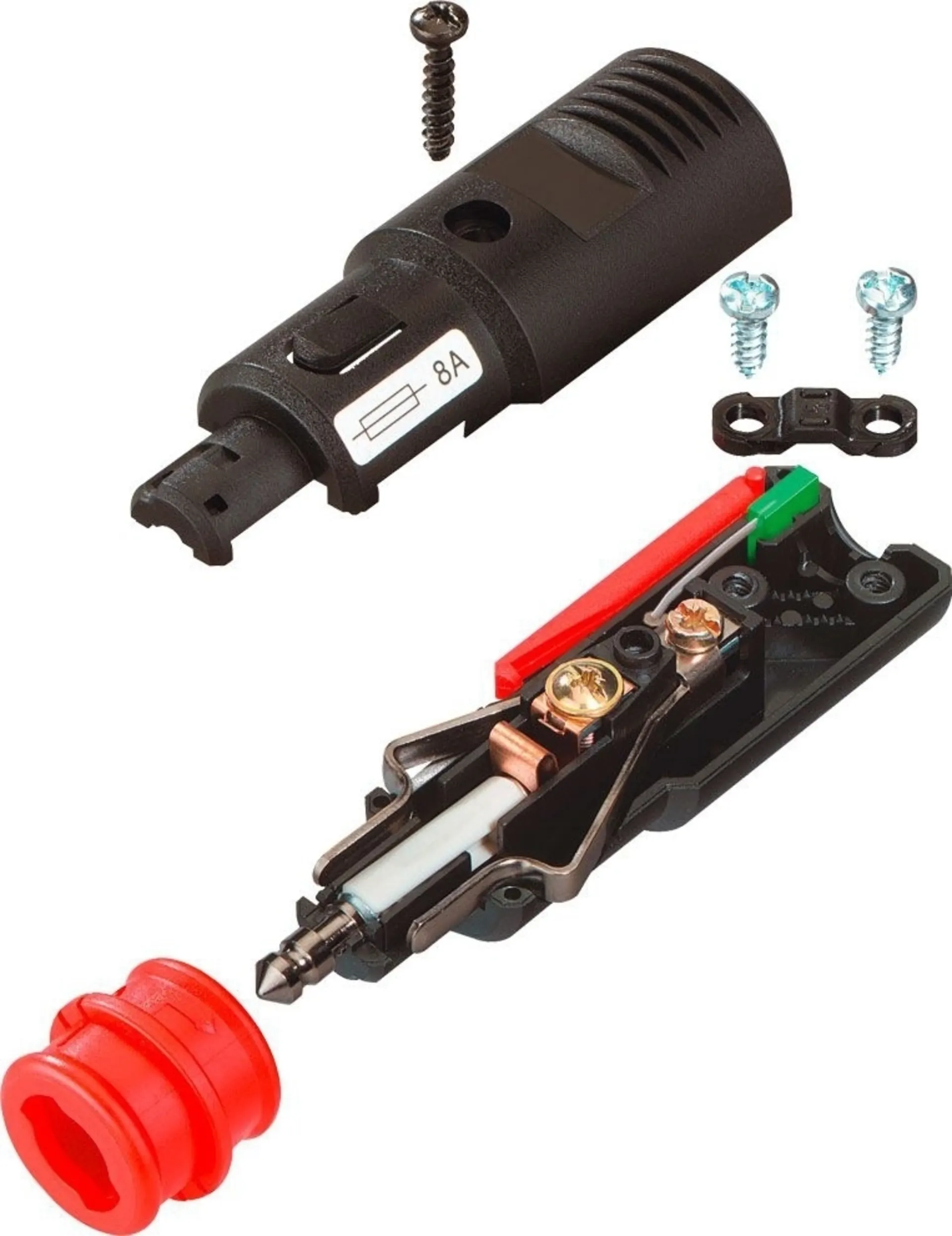 fiche universelle de sécurité 12-24 volts avec indicateur LED