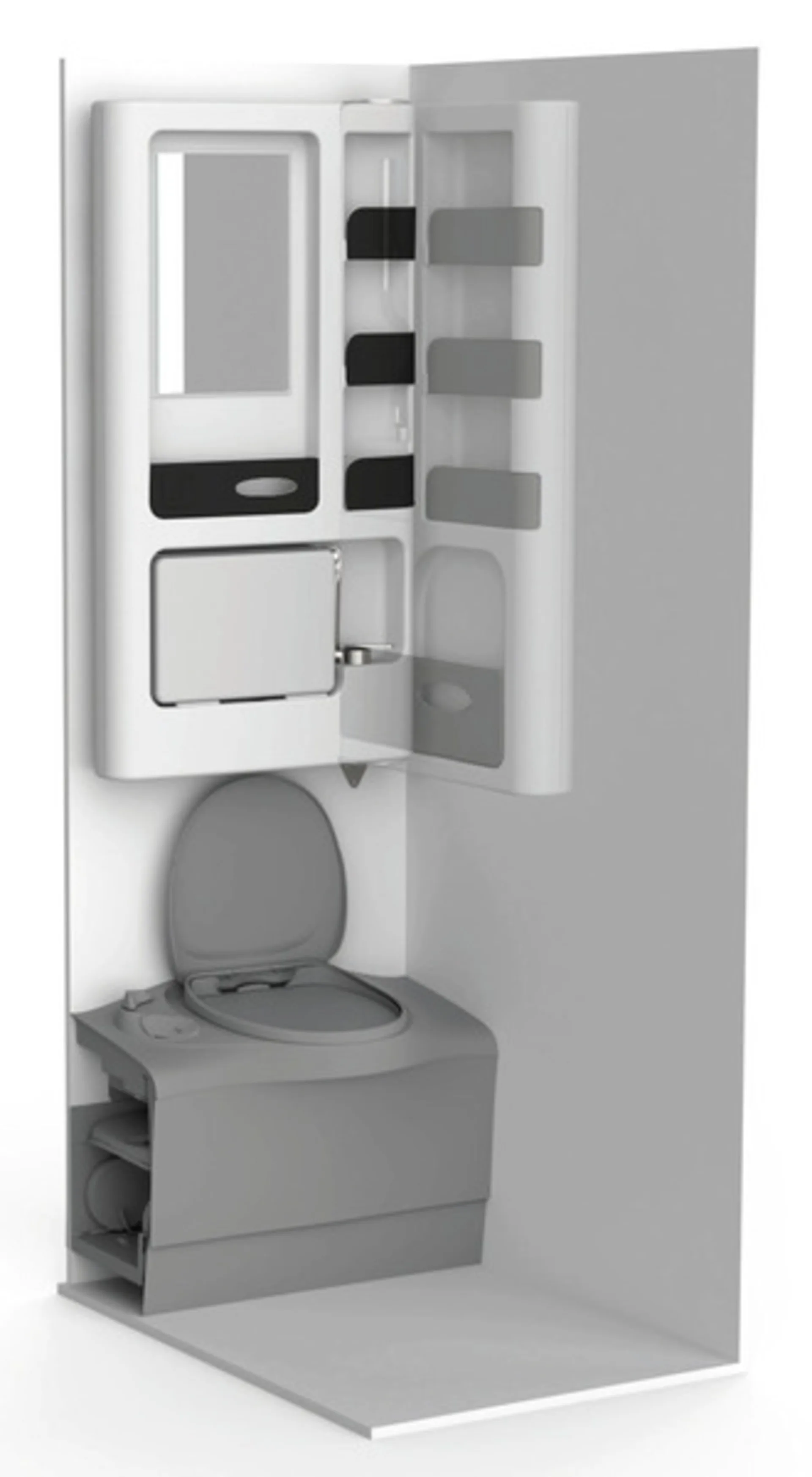 Armoire de salle de bains suspendue pivotante avec lavabo rabattable Armoire de salle de bains suspendue pivotante avec lavabo rabattable