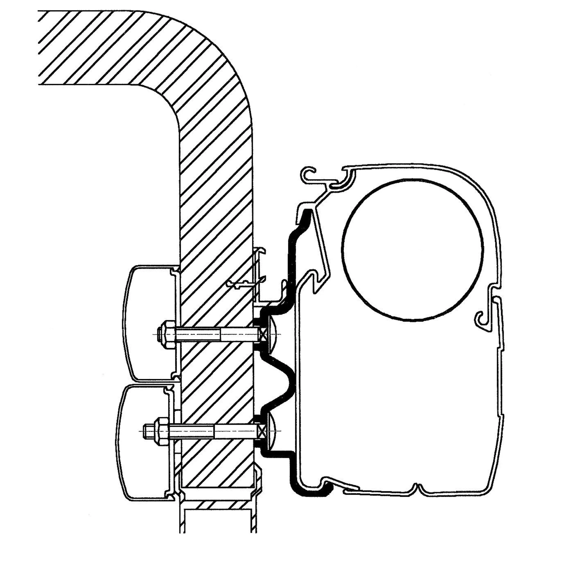Thule Hymercamp Adapter für Serie 5 (bis Baujahr 2011) 3,5m