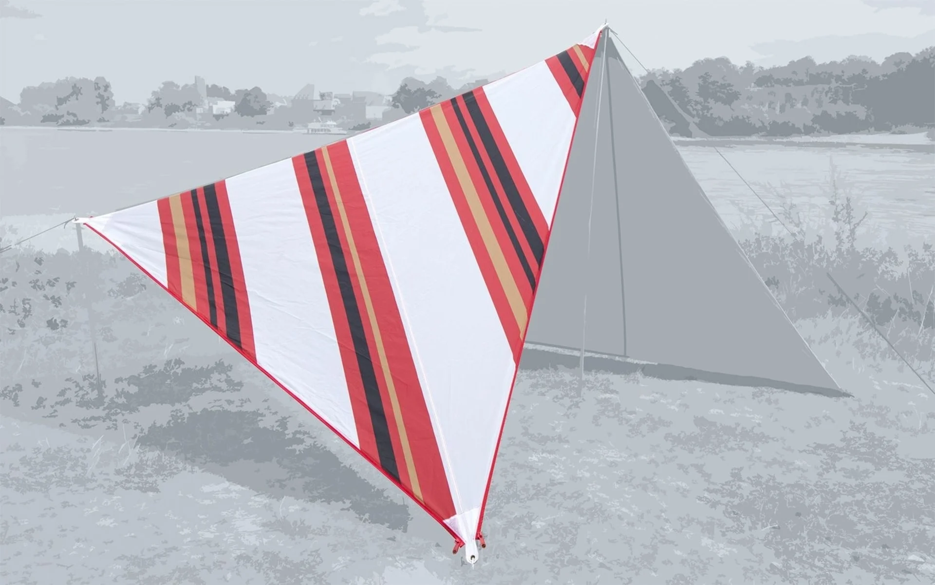 Bent Canvas Allover Set Tarp Oriental stripe white / zipper red