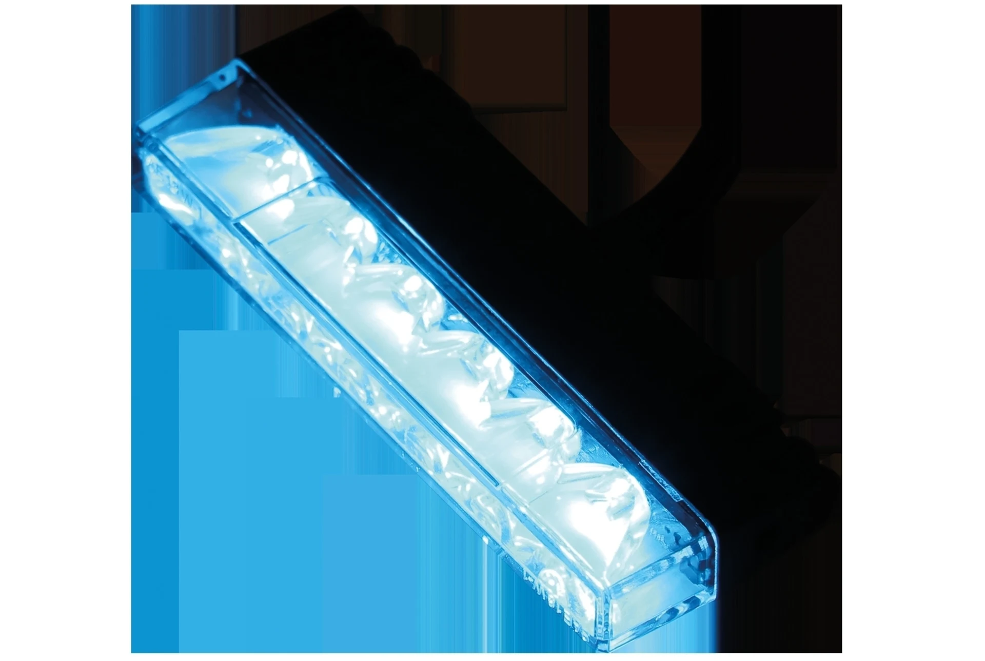911 Signal LED-Blitzleuchte NR6, blau, ECE- R65, 12/24 V 90 x 35 x 13 mm, 96 x 3 W, IP67, Ultra flach