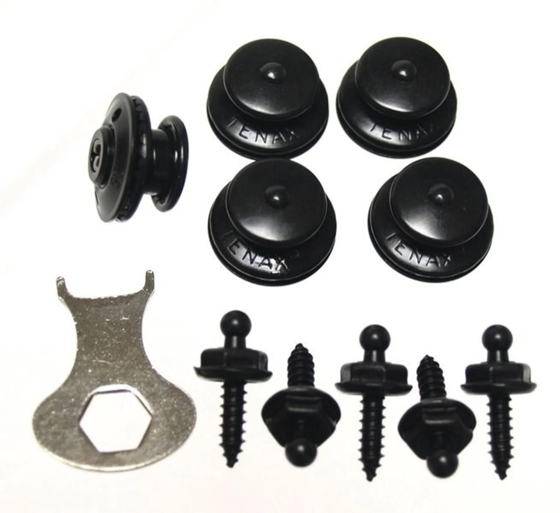 Boutons-pression noirs avec gros bouton de tirage
