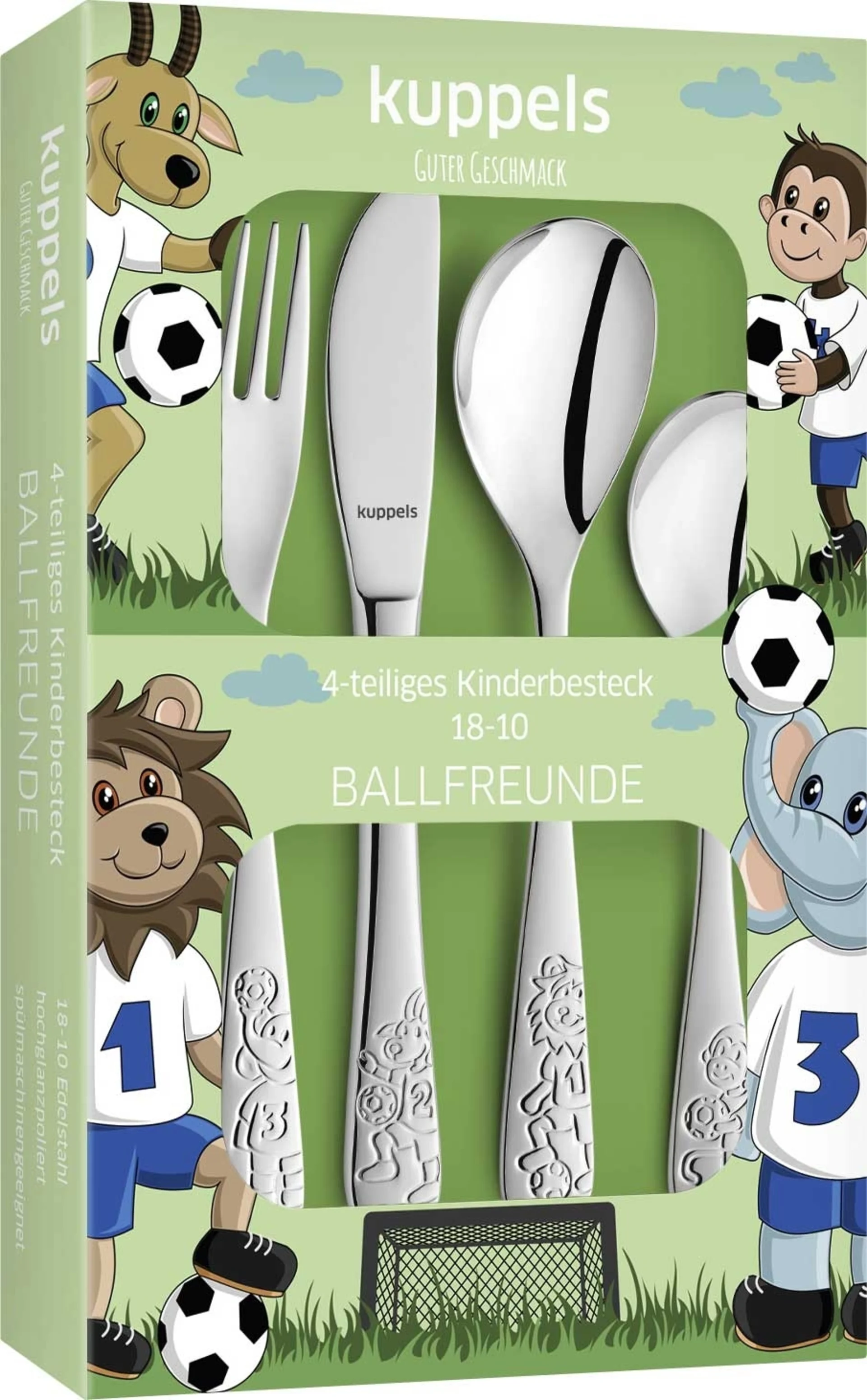 Kuppels Fußballfreude Edelstahl Kinderbesteck Set 4-tlg.
