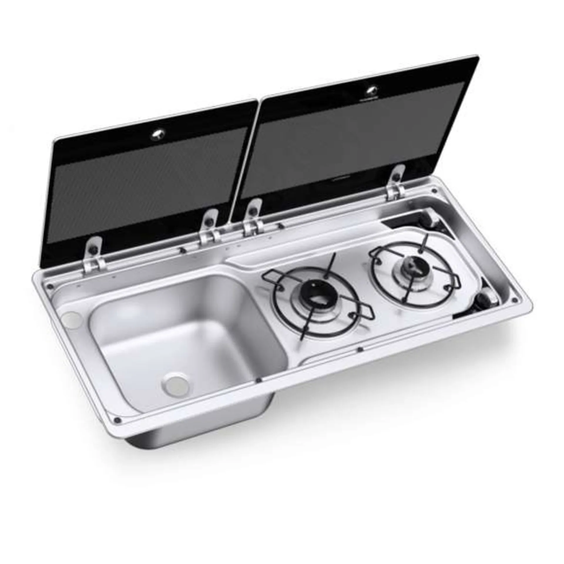 Dometic MO 9722L 2-flammiges Kochfeld und Spüle links