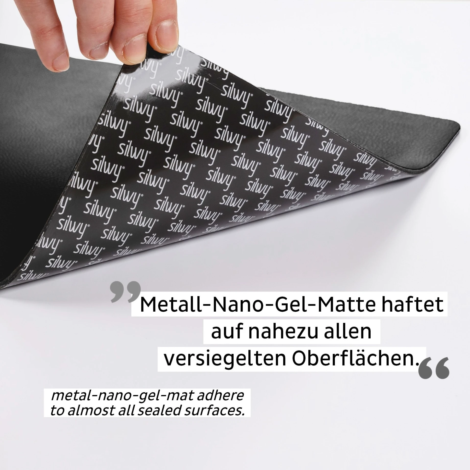 silwy® Tapis de métal nano-gel BLACK pour verres magnétiques
