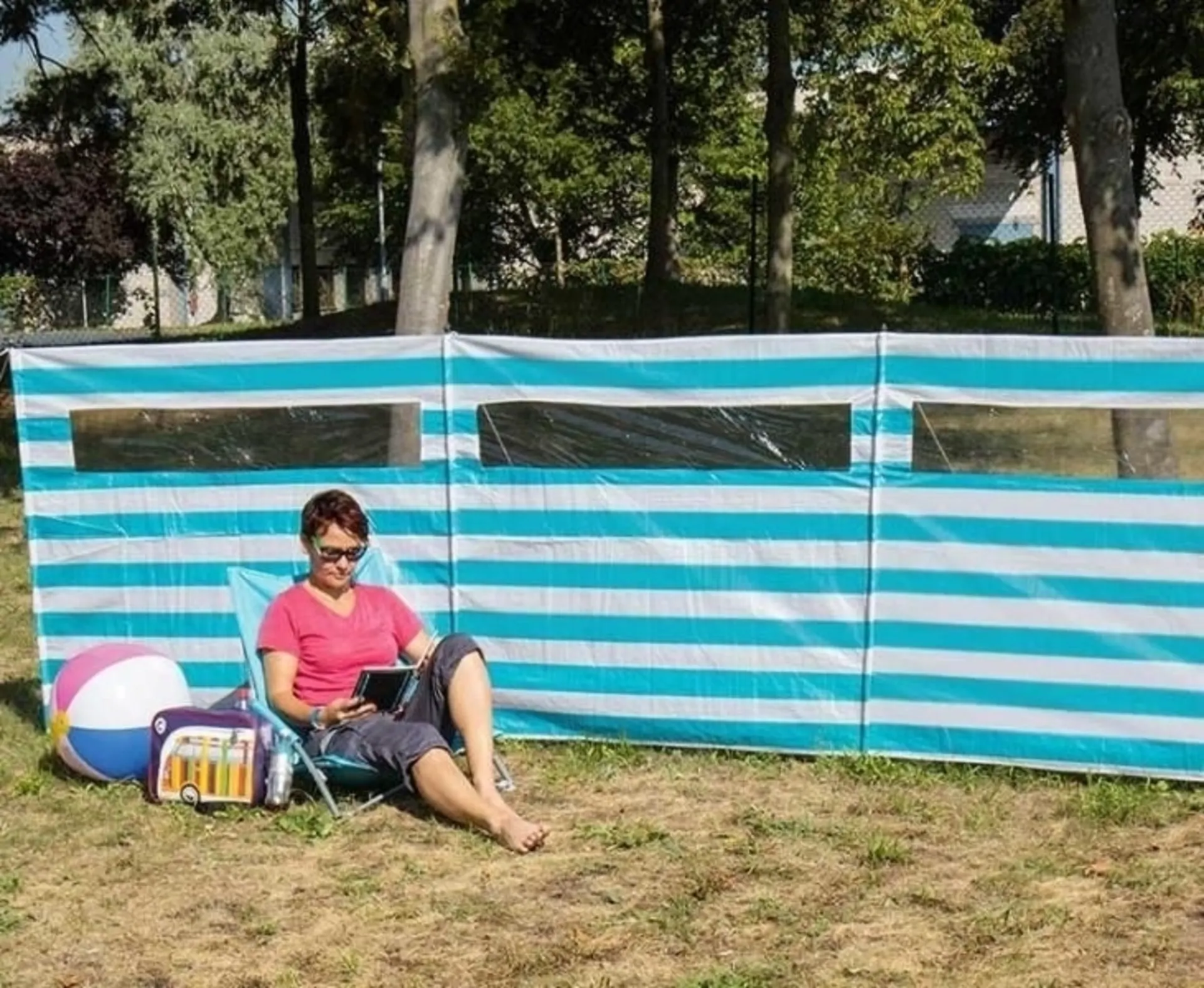 Windschutz Duffy 1.1 4 x 1,2m blau/weiss, mit Sic