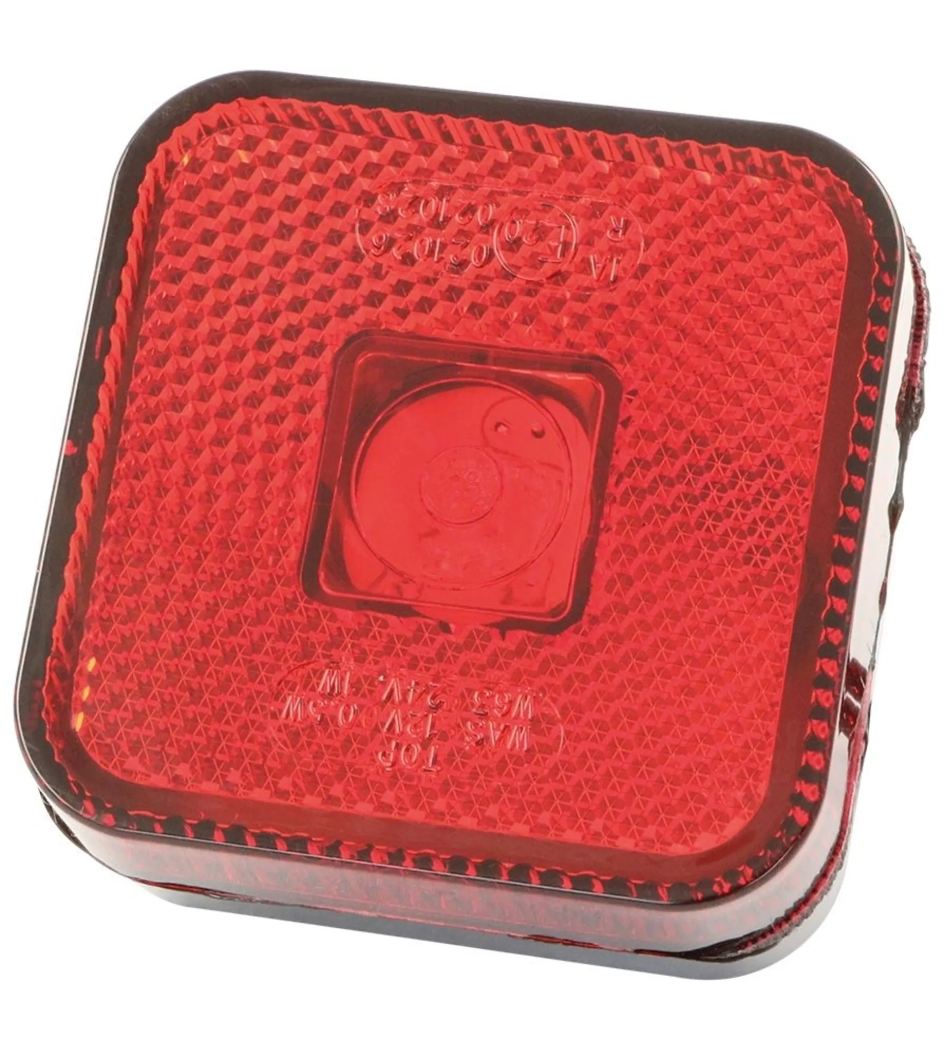 WAS - LED-Positionsleuchte rot 65x65mm LED 12/24V mit Rückstrahler