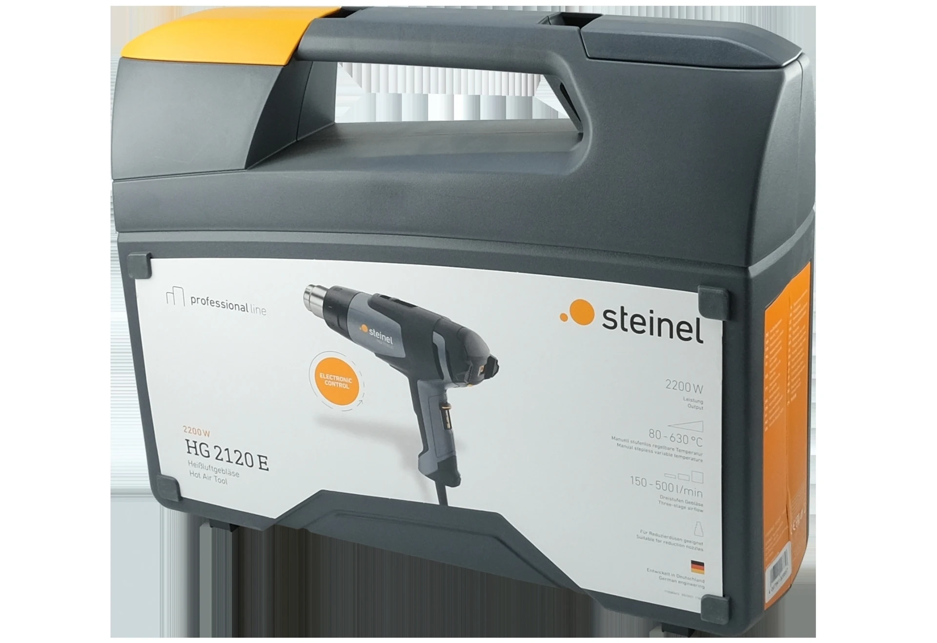Heissluftgebläse HG2120E im Koffer-Set 3-Stufengebläse, stufenlose Temp.regelung