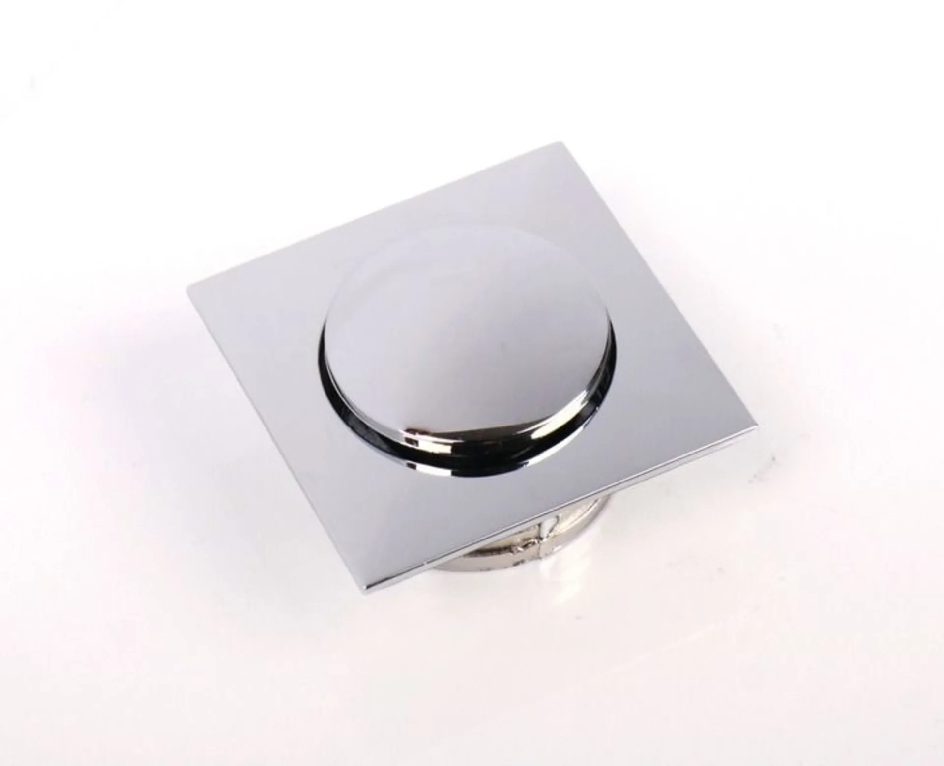 Quadratischer Möbelgriff mit Push-Lock-Funktion, für Türstärke 14-16 mm, aus verchromtem ABS-Kunststoff